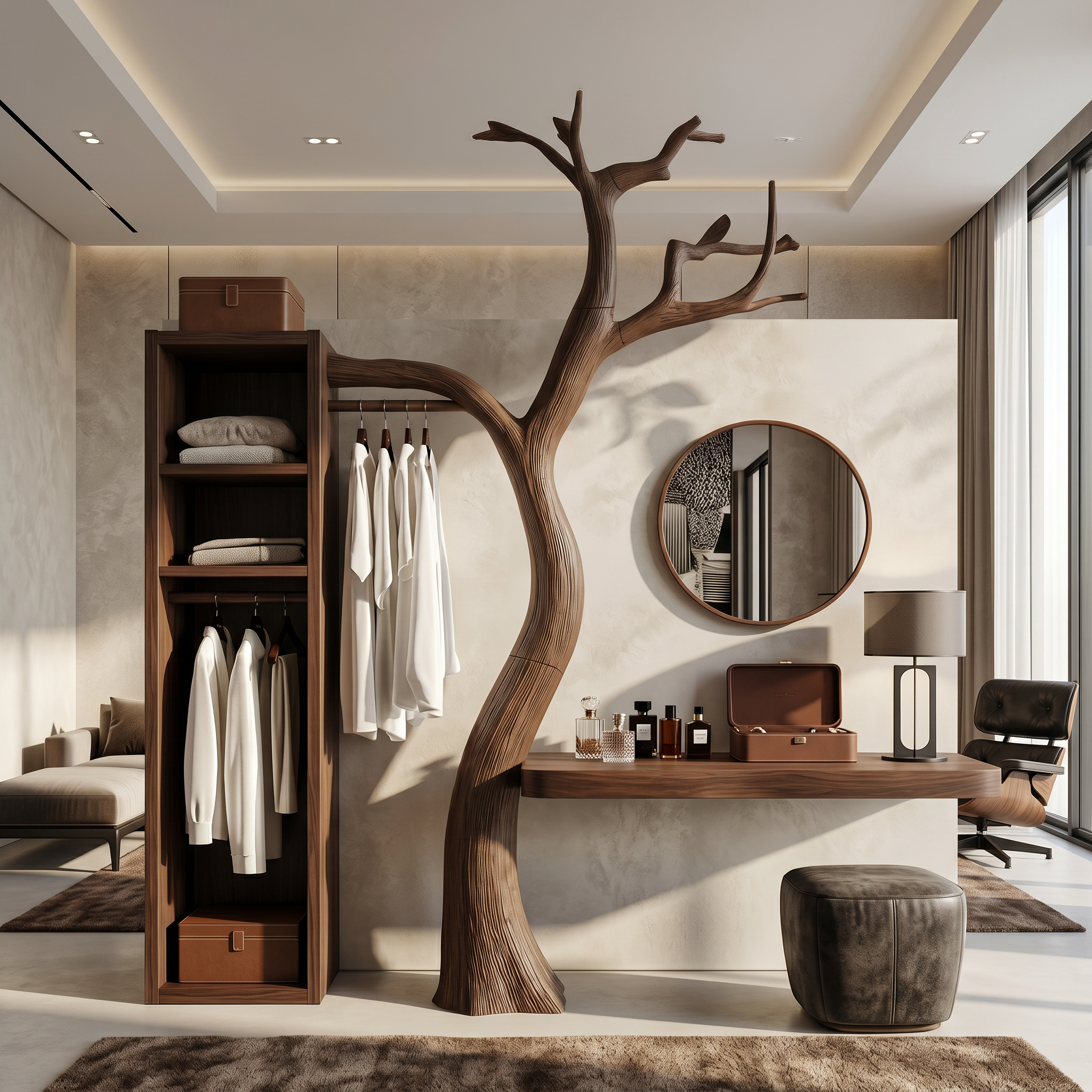 Natural Wardrobe Tree Coat Rack Bedroom And Walk In Closet