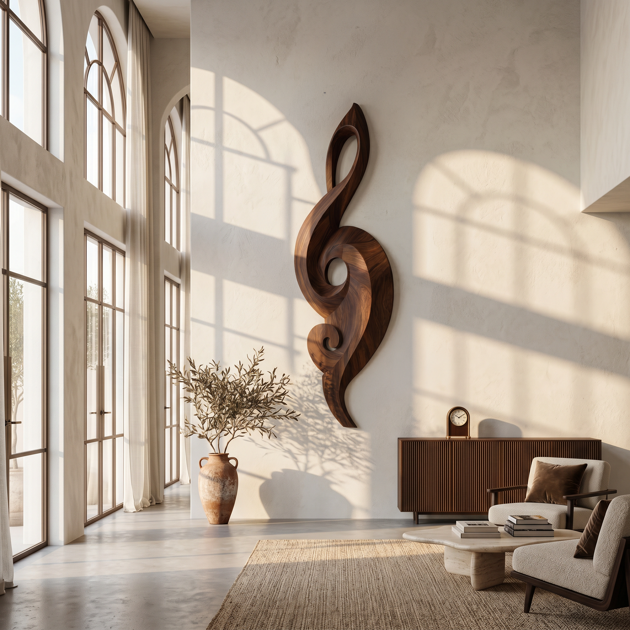 Minimalist Music Note Wooden Wall Art For Living Room