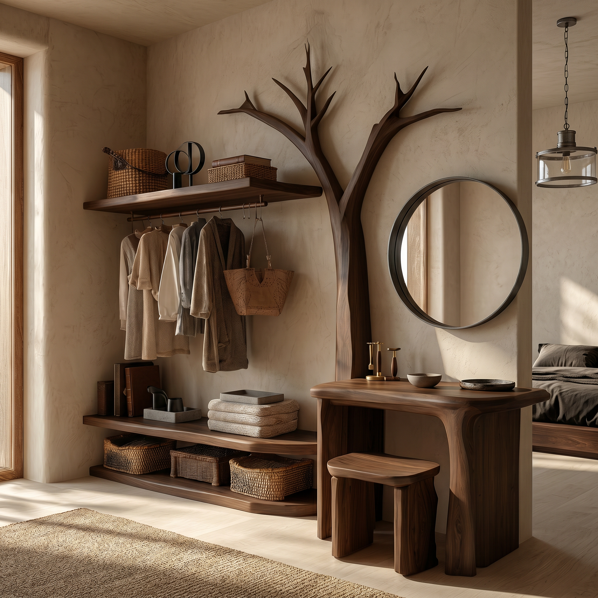 Organic Tree Coat Rack Dressing Table Bedroom And Dressing Room
