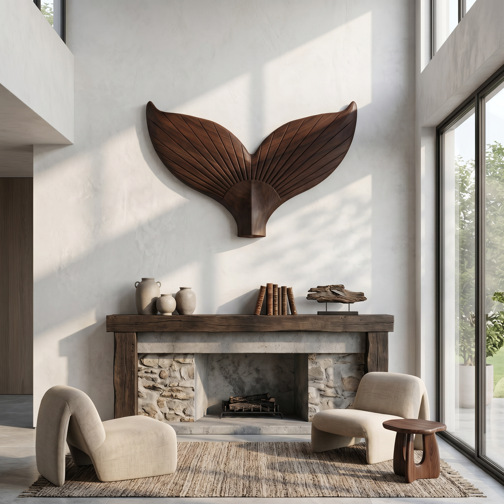 Angel Wings Wooden Wall Sculpture For Living Room And Entryway