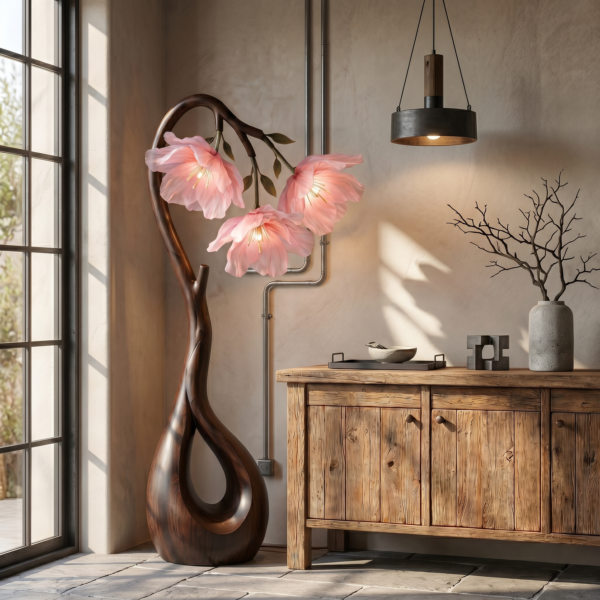 Modern Floor Lamp With Nature Inspired Silhouette For Living Room And Reading Nook