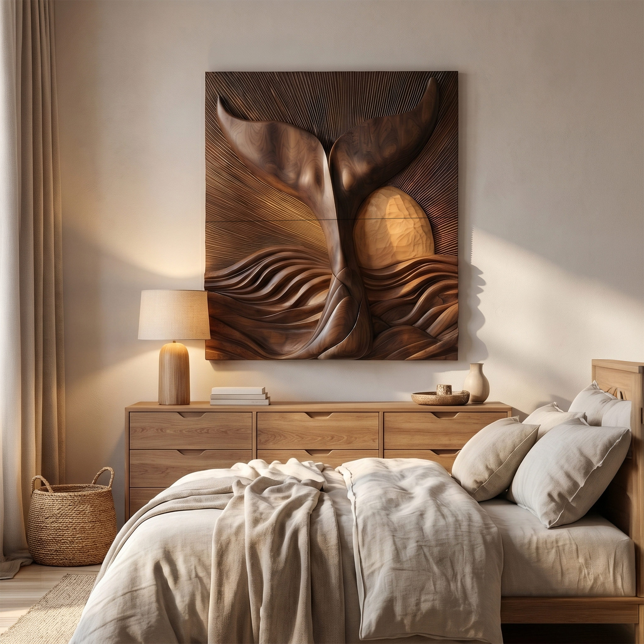 Abstract Botanical Wall Art Panel For Living Room And Entryway