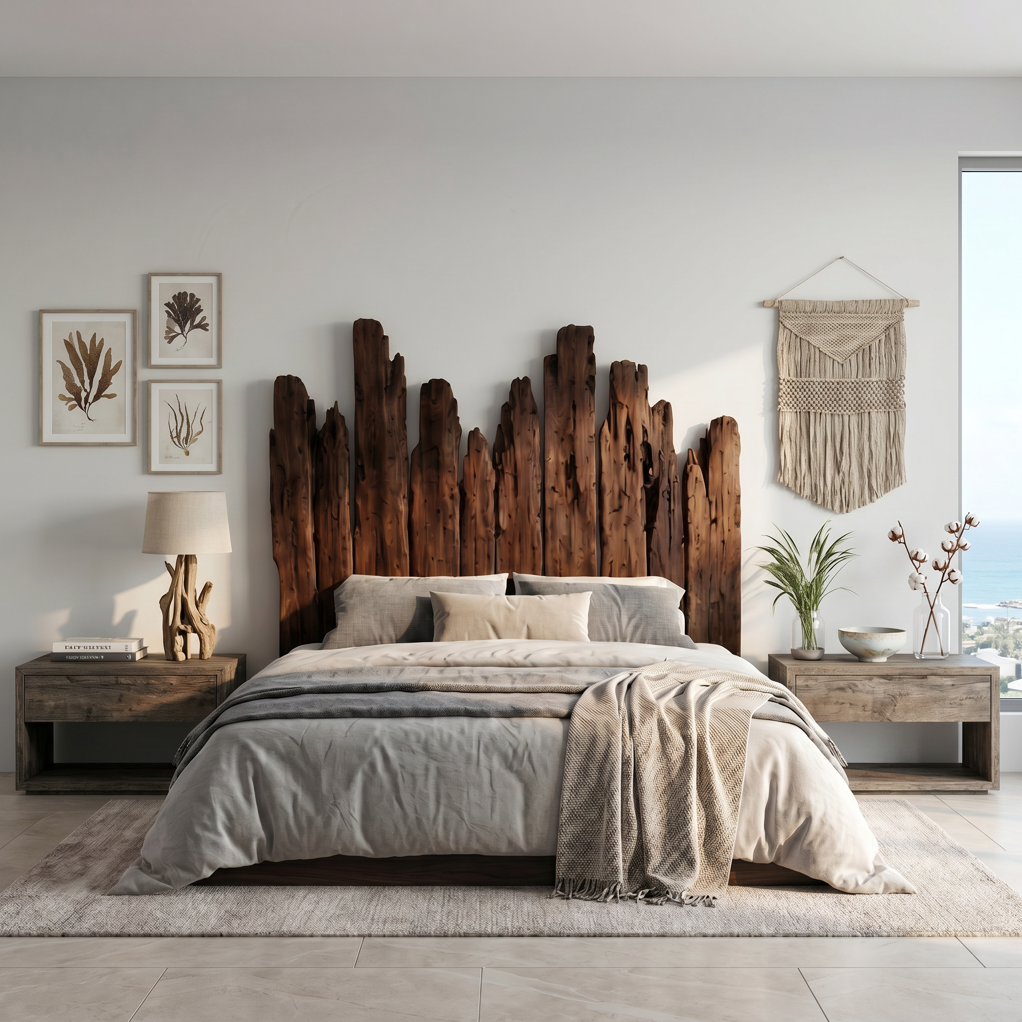 Rustic Skyline Headboard Wooden Bed Headboard For Bedroom