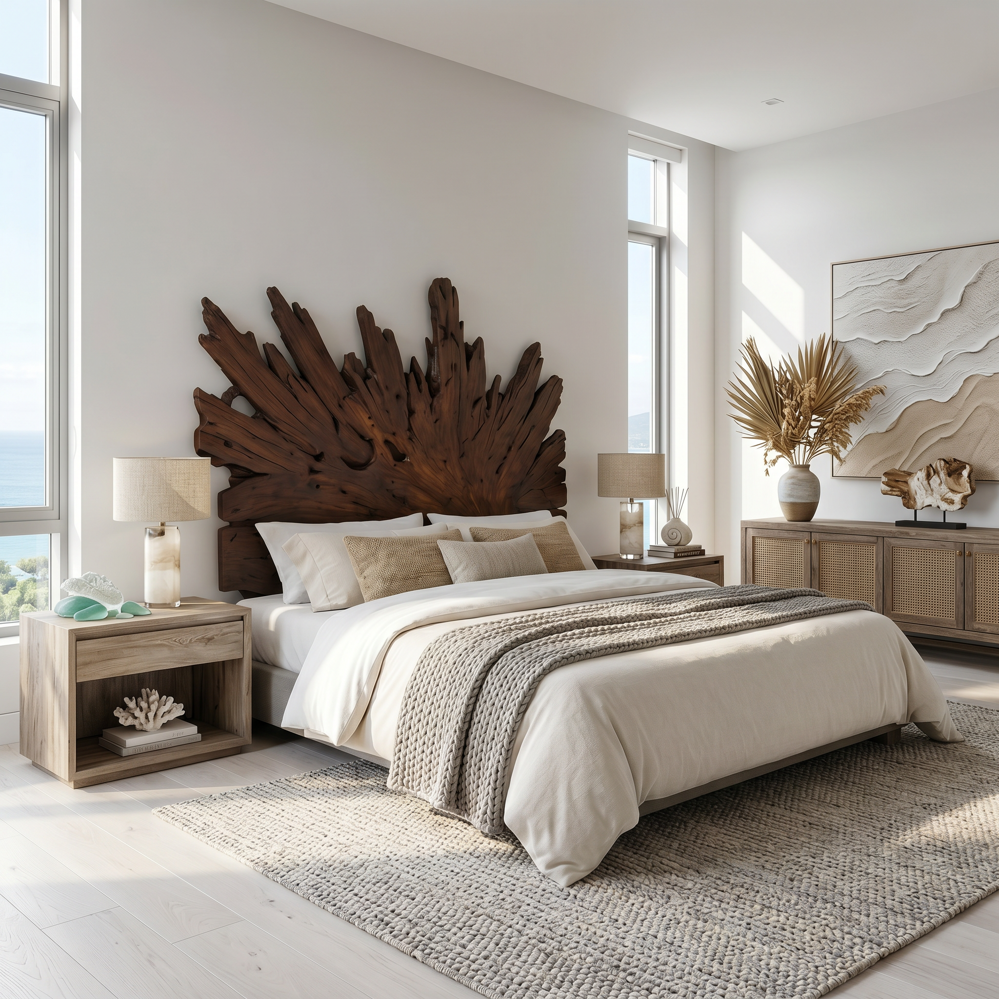 Art Deco Sunburst Headboard Wooden Bed Headboard For Bedroom