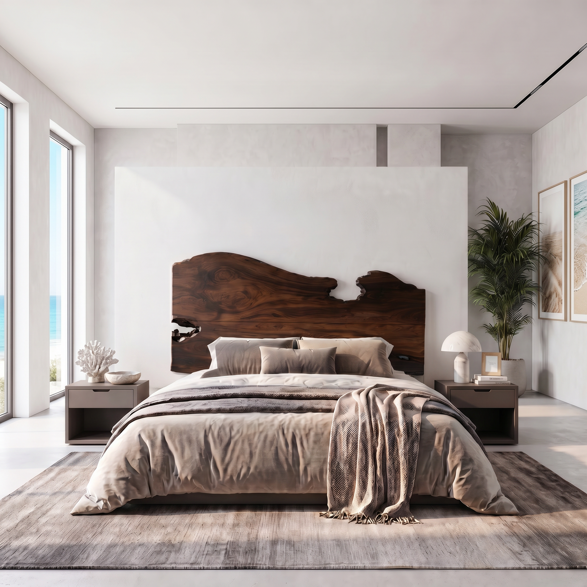 Contemporary Live Edge Headboard Wooden Bed Headboard For Bedroom