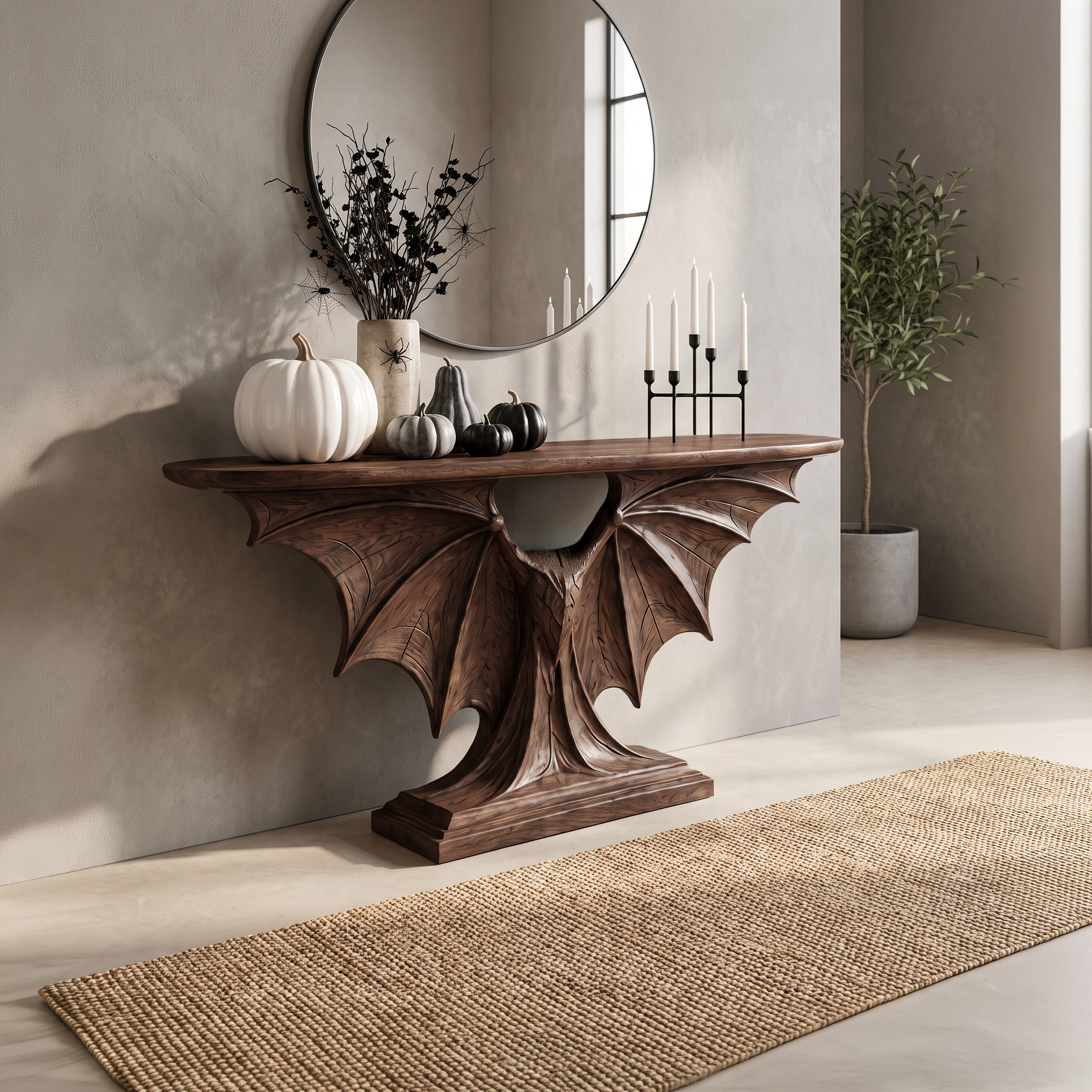 Modern Console Table Handcrafted Sculptural Design For Living Room Entryway