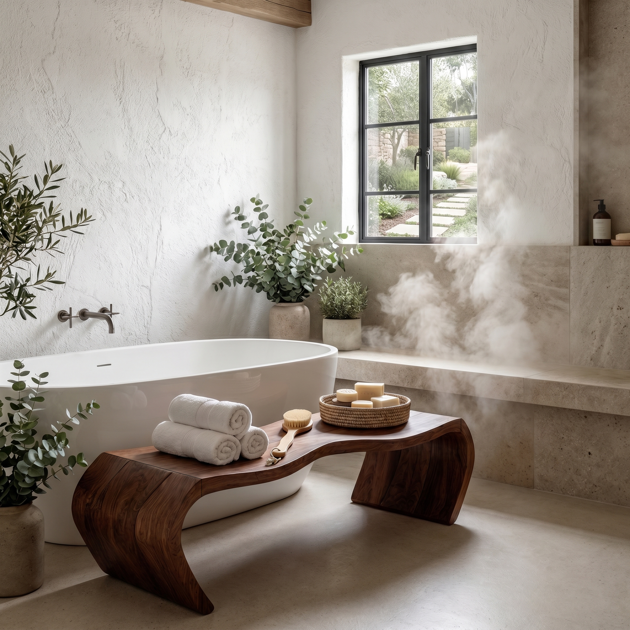 Handcrafted Wooden Shower Bench For Bathroom