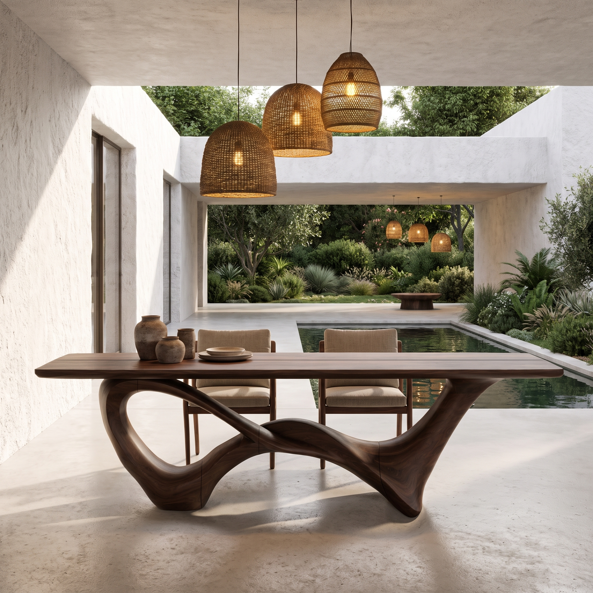 Organic Dining Table With Sculptural Infinity Design For Dining Room And Kitchen
