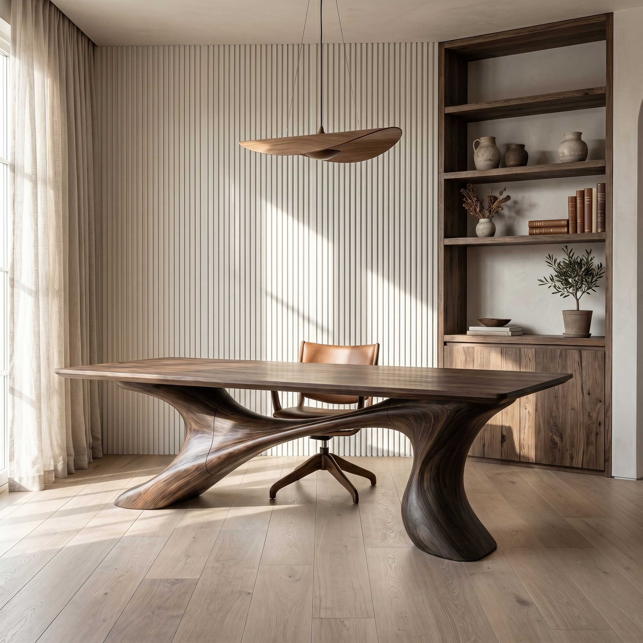 Sculptural Office Desk Organic Modern Furniture For Executive Workspace