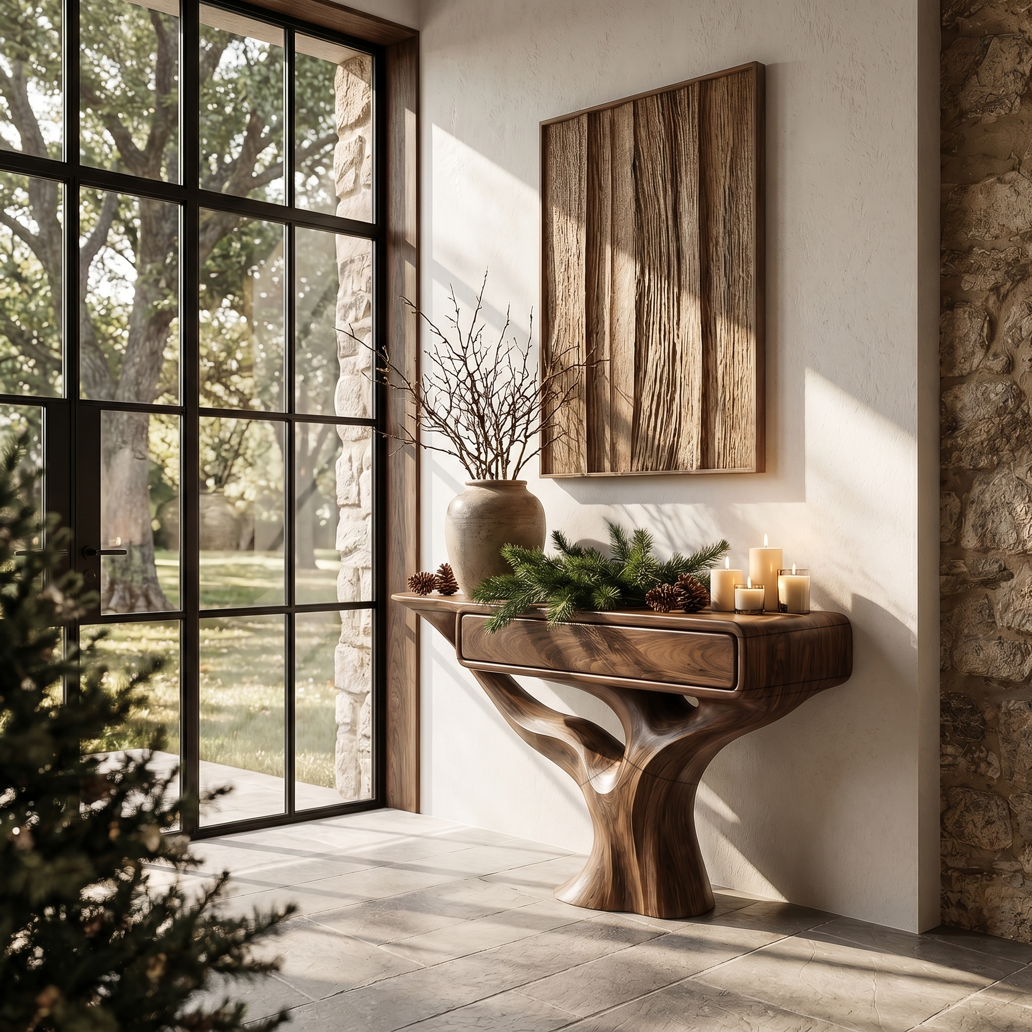 Modern Console Table With Storage Cabinet For Living Room