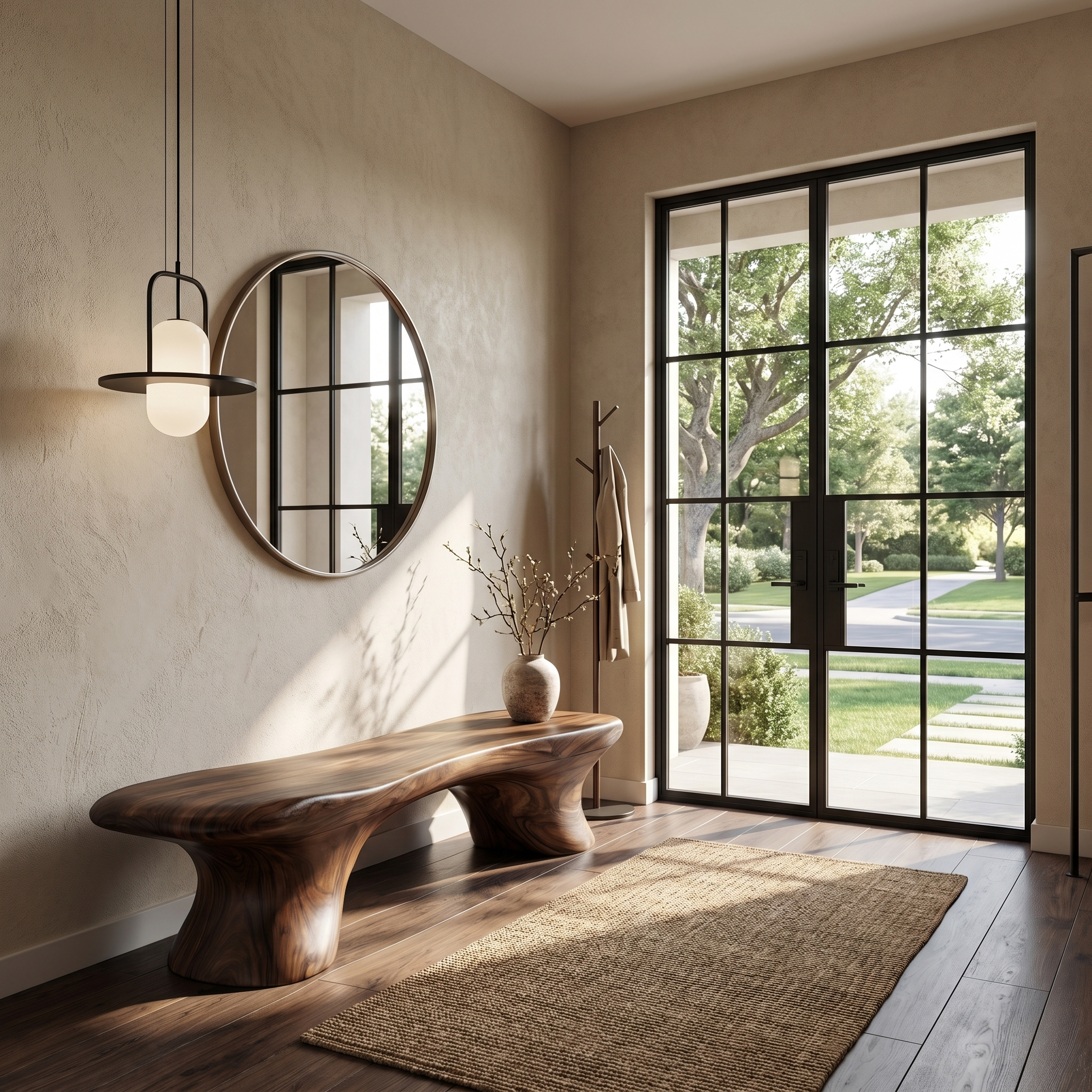 Organic Bench Natural Wood Accent Seating For Home