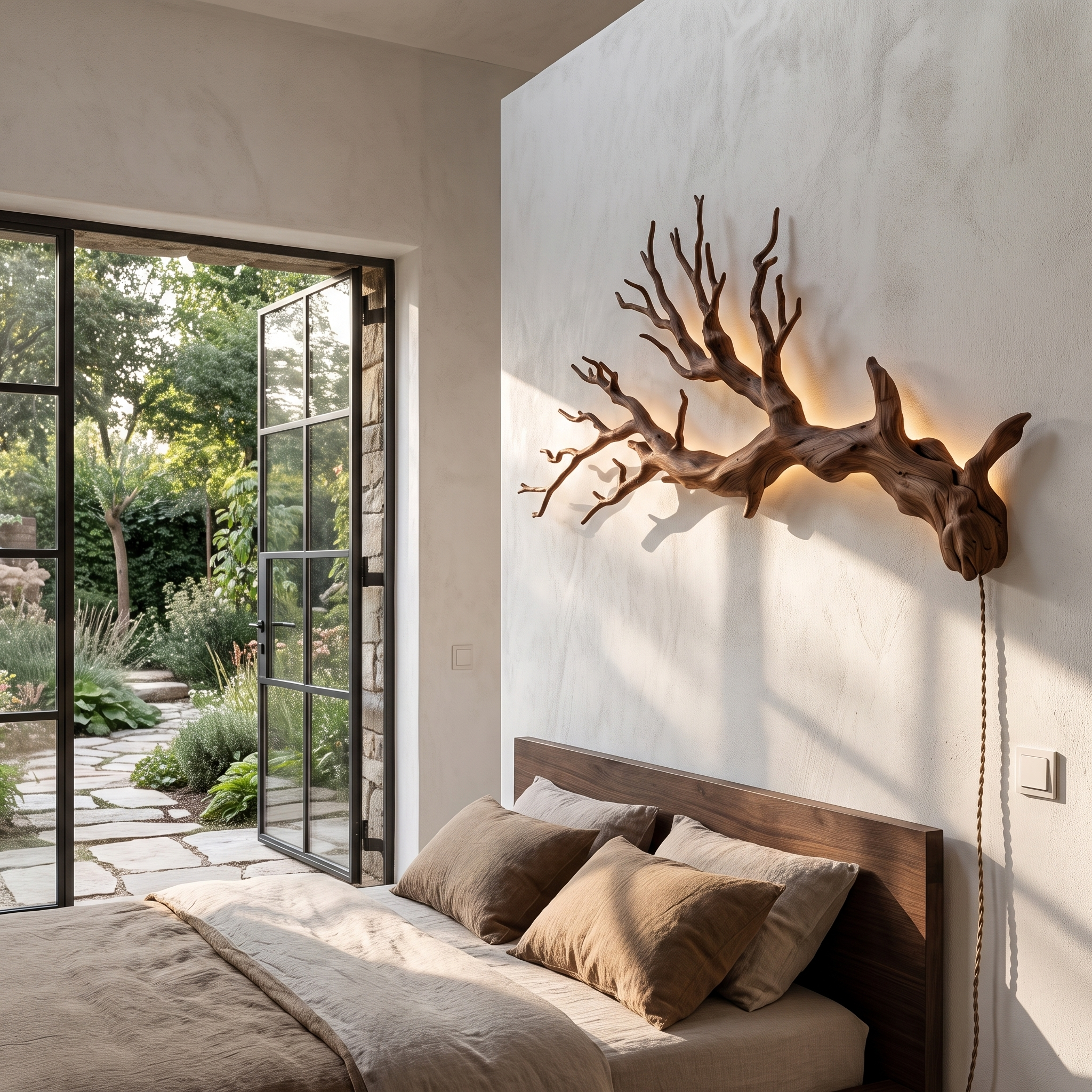 Sculptural Wall Light With Nature Inspired Tree Branch Design For Entryway