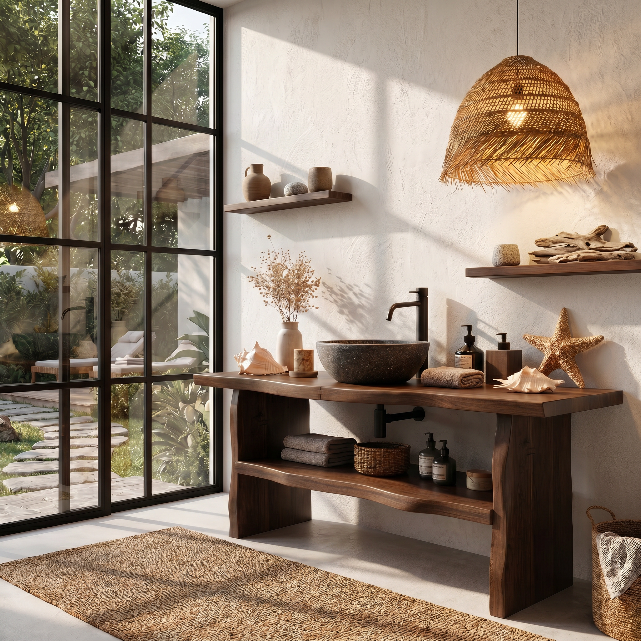 Farmhouse Branch Bathroom Vanity Freestanding Sink Console