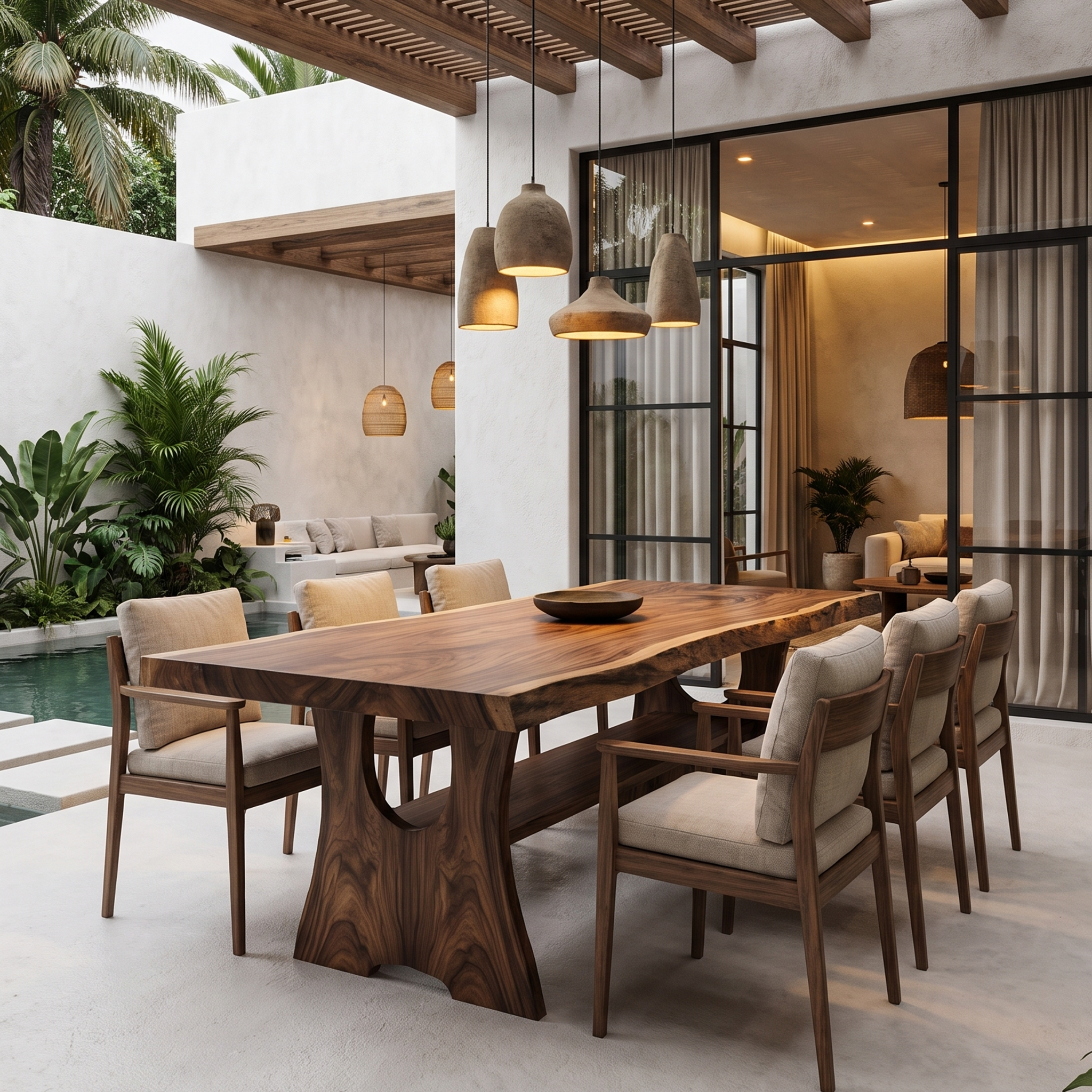 Rustic Live Edge Dining Table Solid Wood For Dining Room