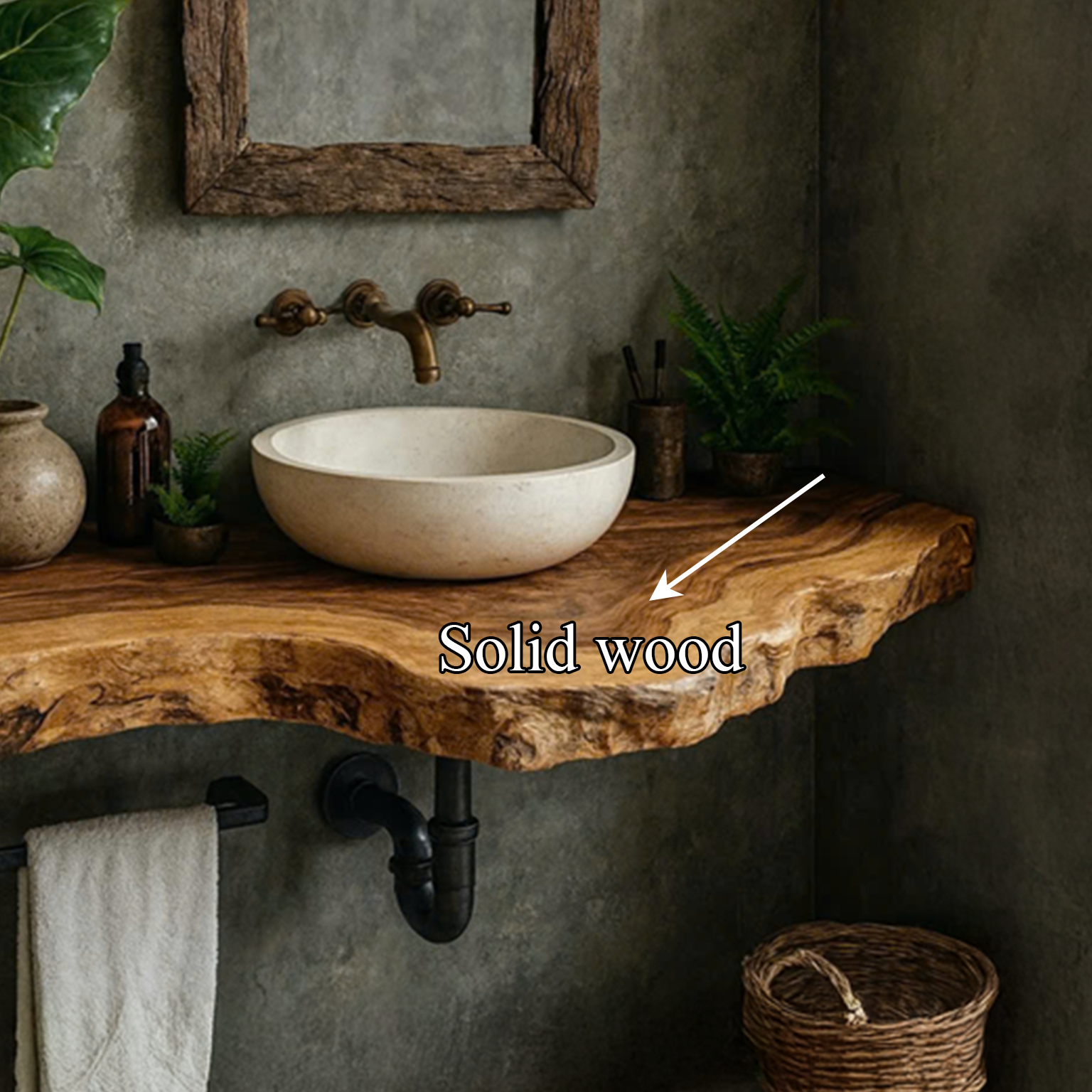 Rustic Floating Shelf Vanity Bathroom