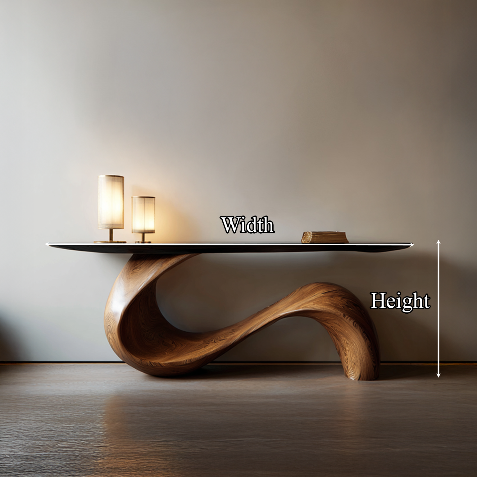 MidCentury Sculptural console Table Entryway