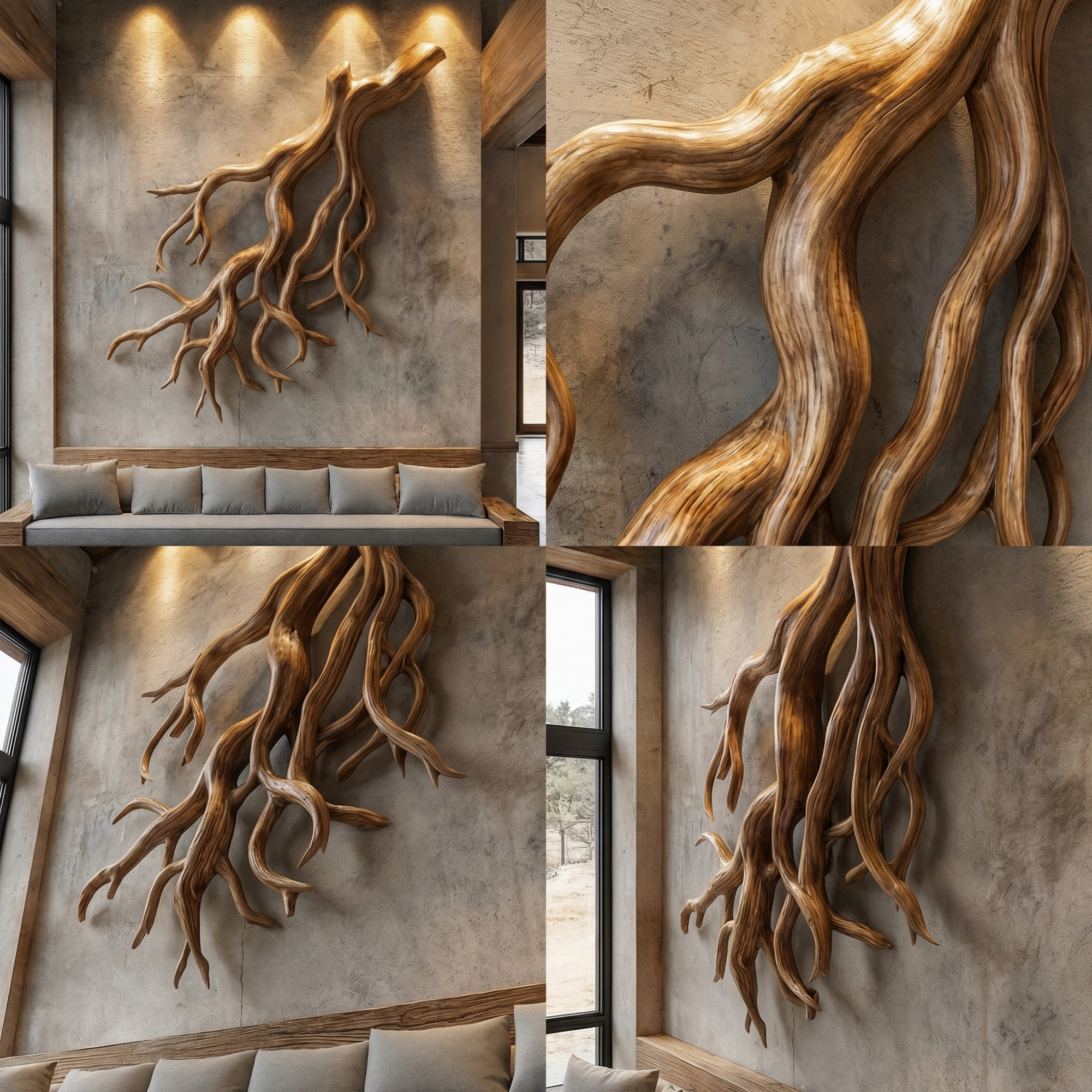 Rustic Tree Root Wall Art Living Room And Lounge