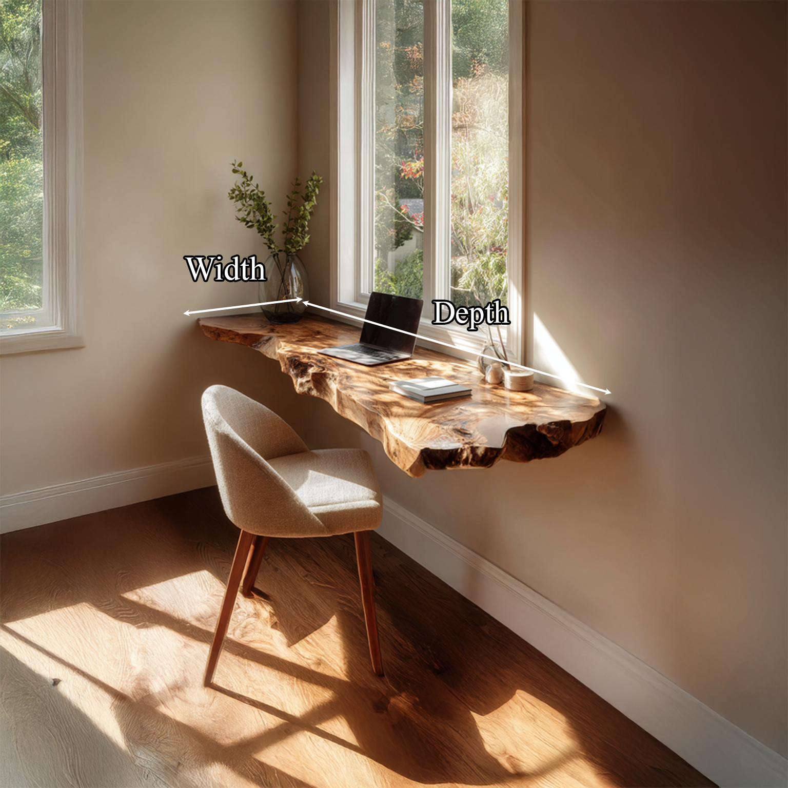 Mid Century Floating Desk Small Office