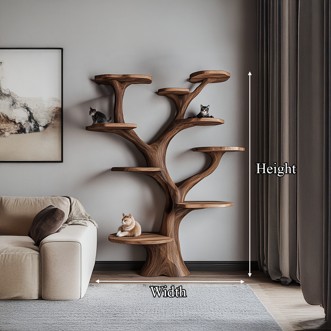 Rustic Handcrafted Cat Tree Furniture Contemporary Interiors