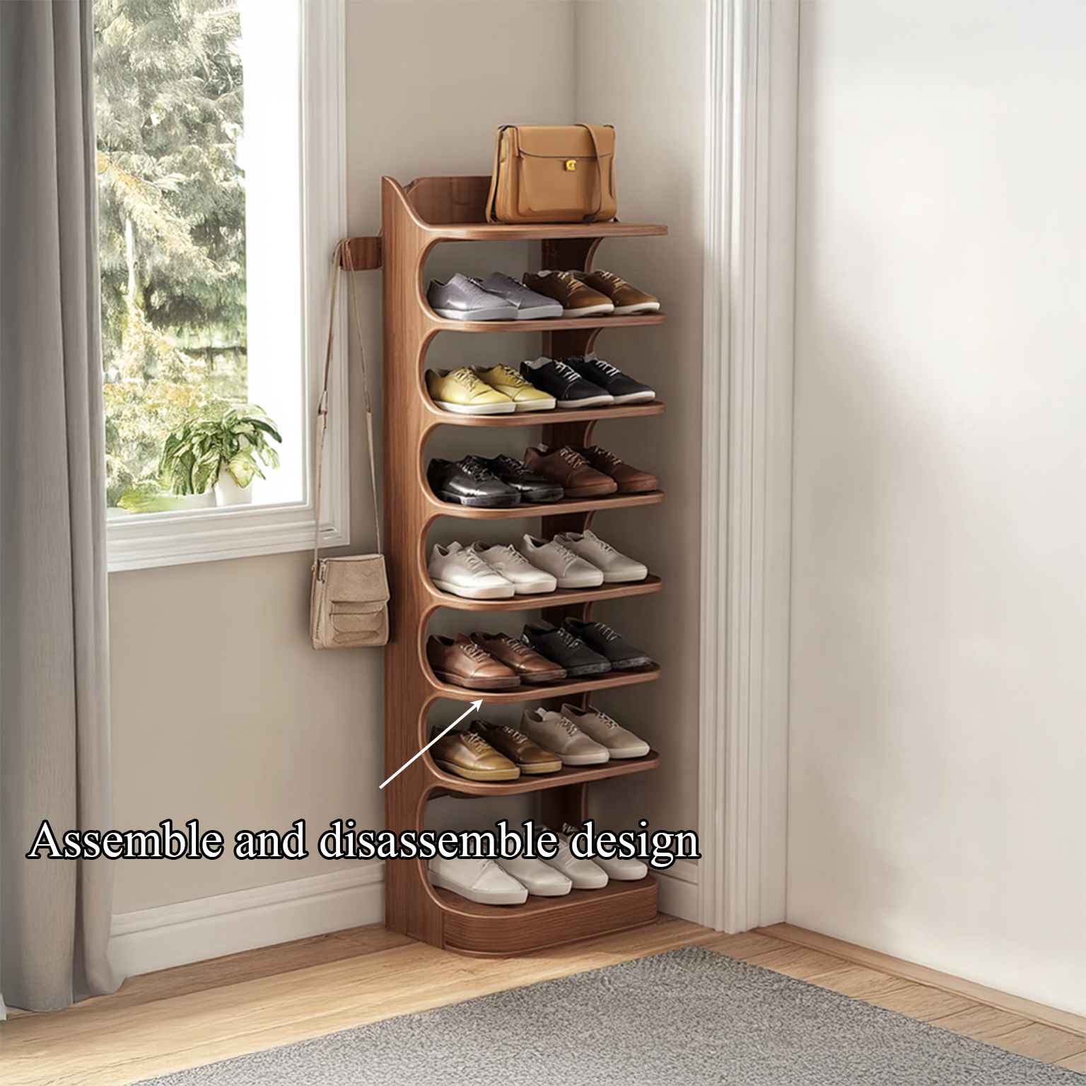 Custom Shoe Rack Solid Wood Decor Home Gift