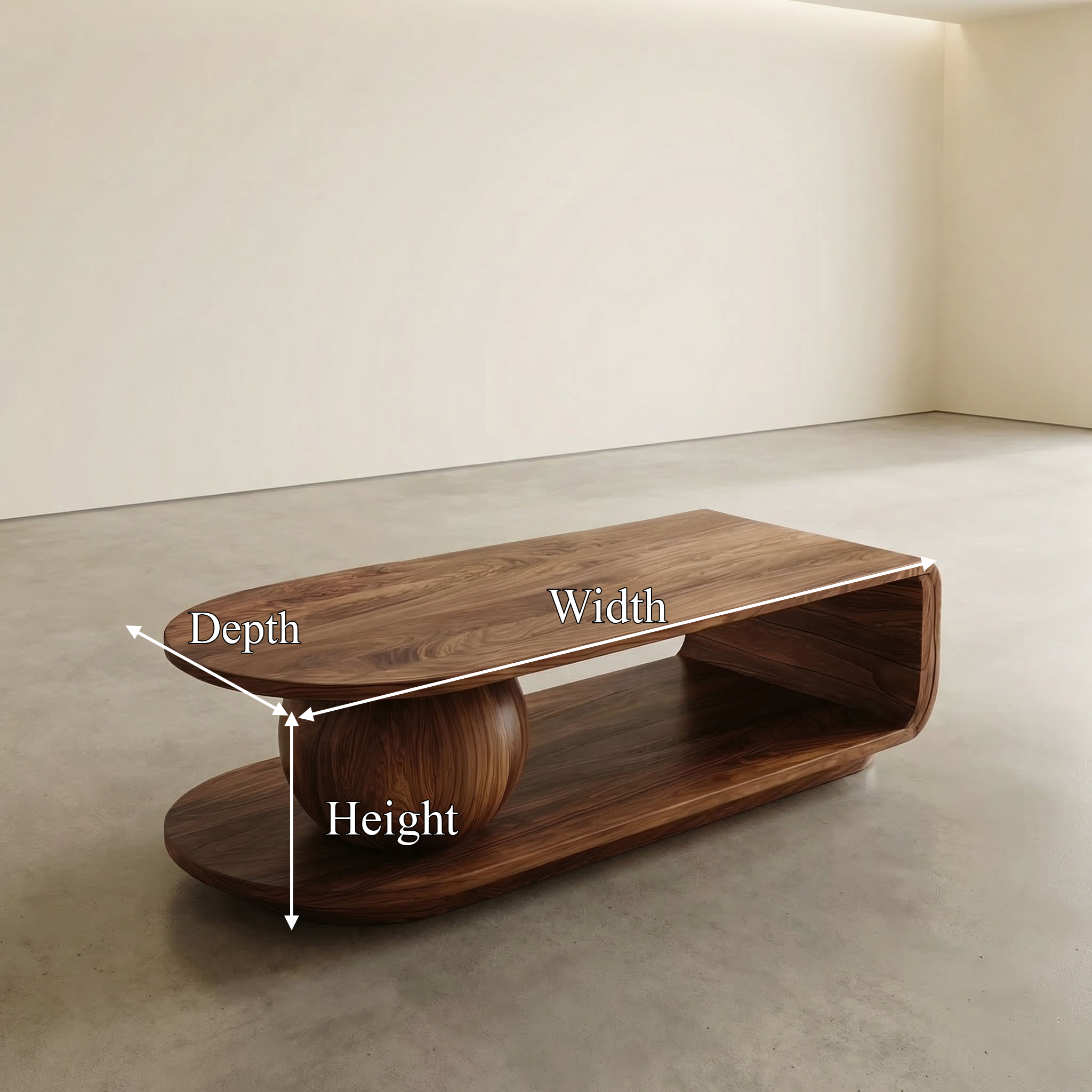 Mid Century Oval Coffee Table For Living Room