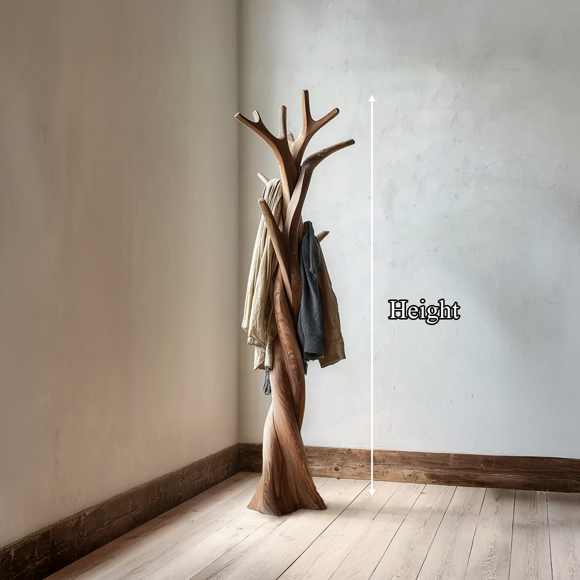 Rustic Twisted Tree Coat Rack Christmas Holiday Entryway Decor