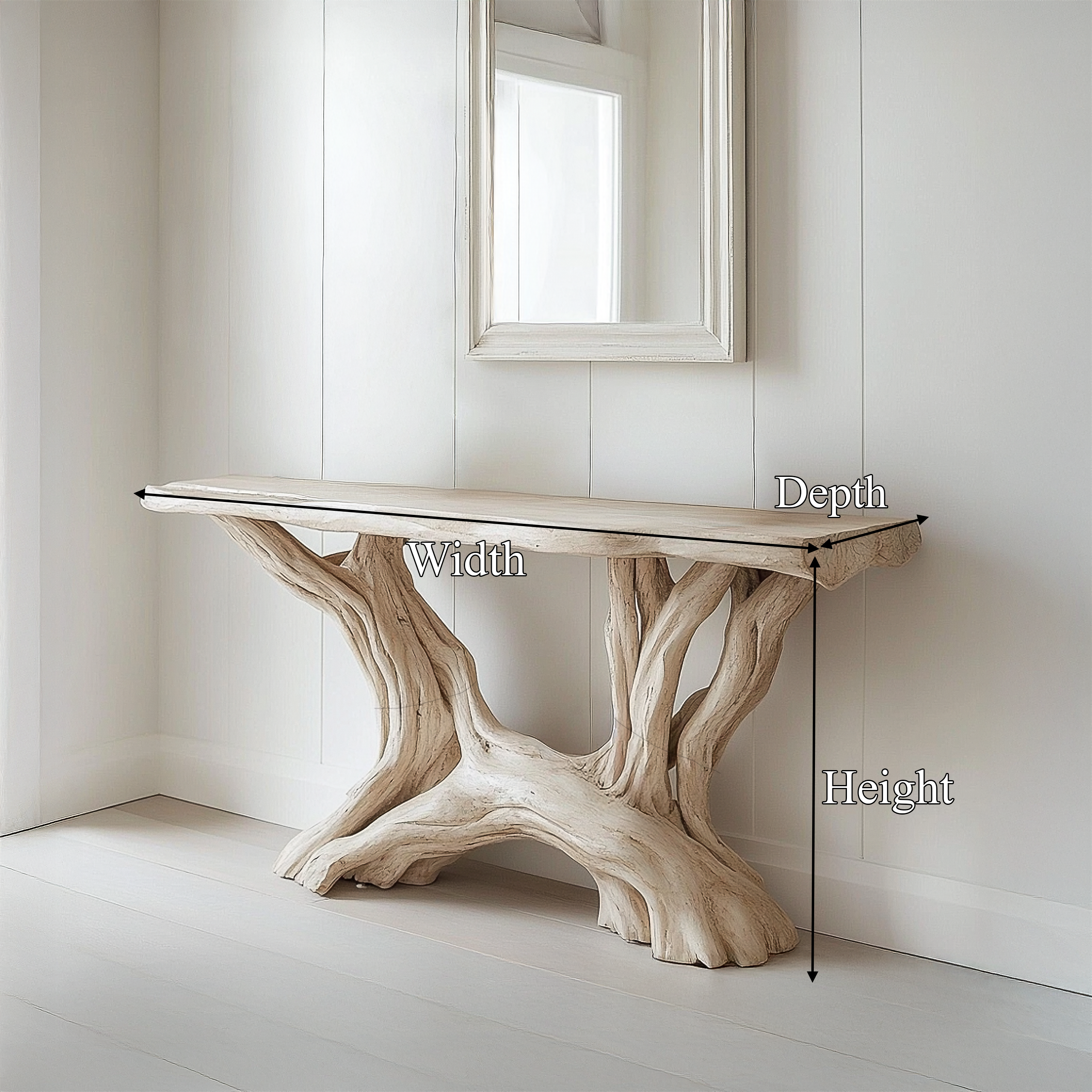 Coastal Rustic Organic Console Table Living Room And Entryway