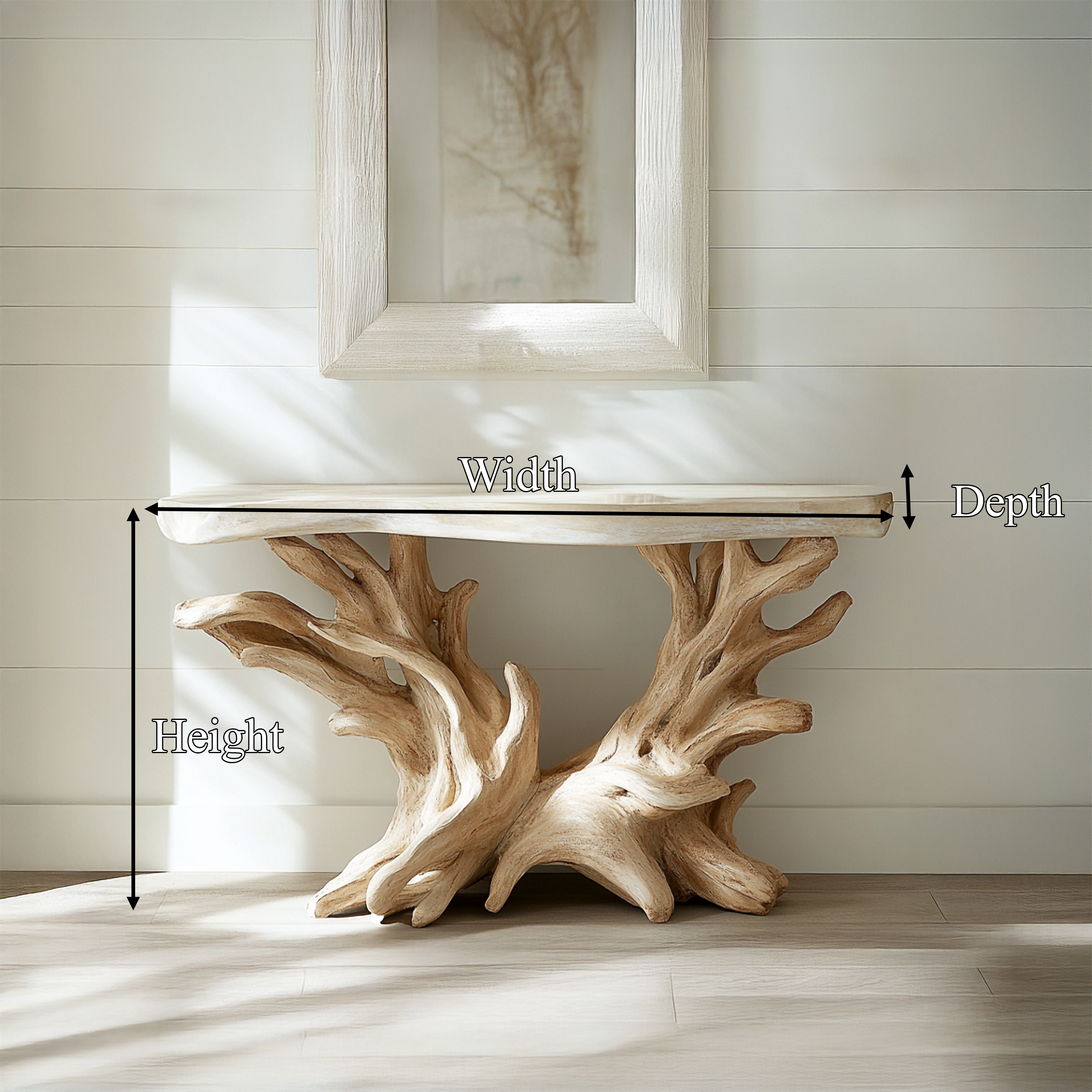 Coastal Rustic Organic Console Table Living Room And Entryway