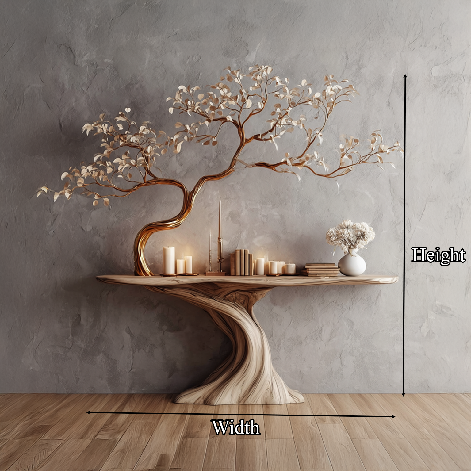 Midcentury Tree Console Table Entryway