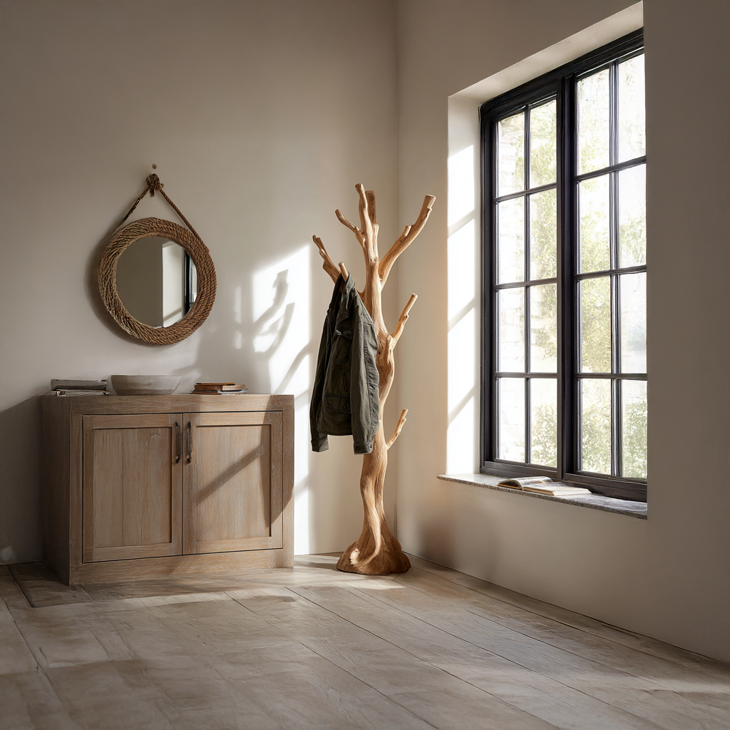 Rustic Tree Coat Rack Entryway Hallway