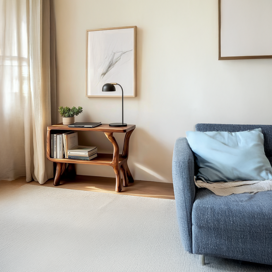 Free Standing Rustic Side Table Living Room
