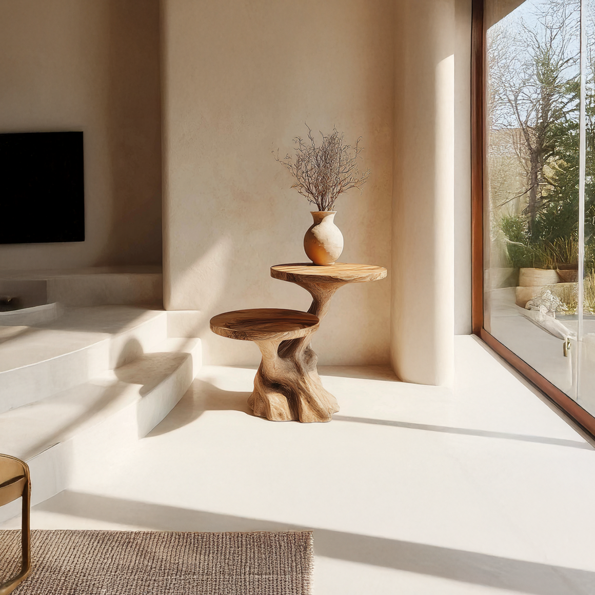 Rustic Side Table Entryway And Living Room