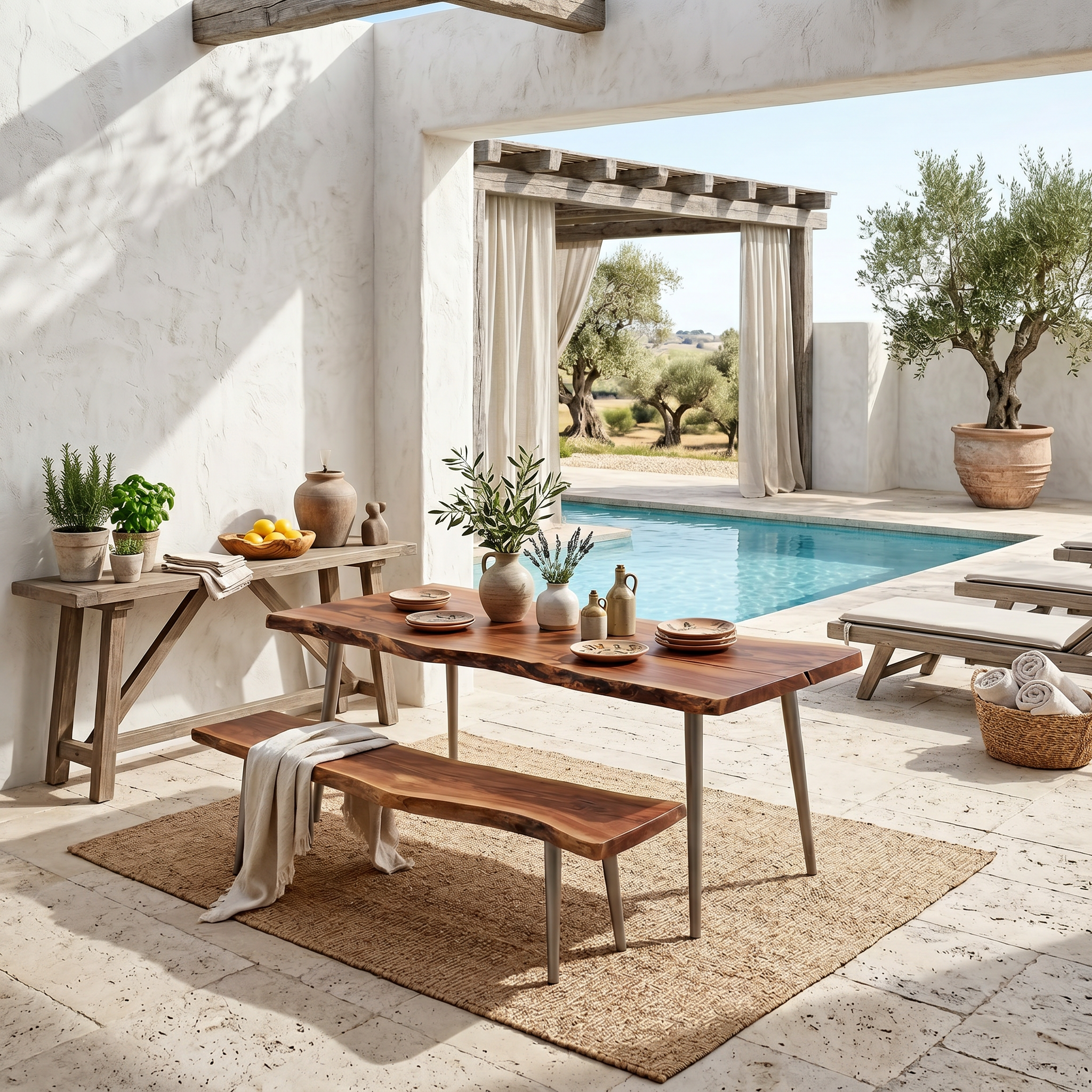 Rustic Dining Table With Trestle Wood Base For Dining Room