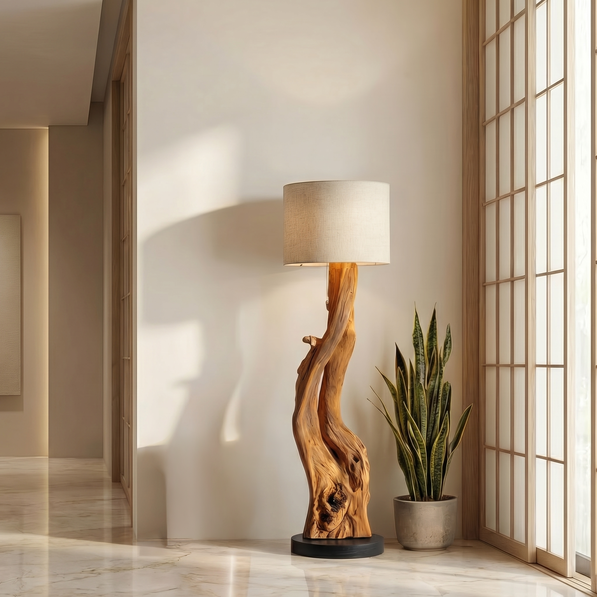 Organic Sculptural Floor Lamp For Bedroom And Living Room