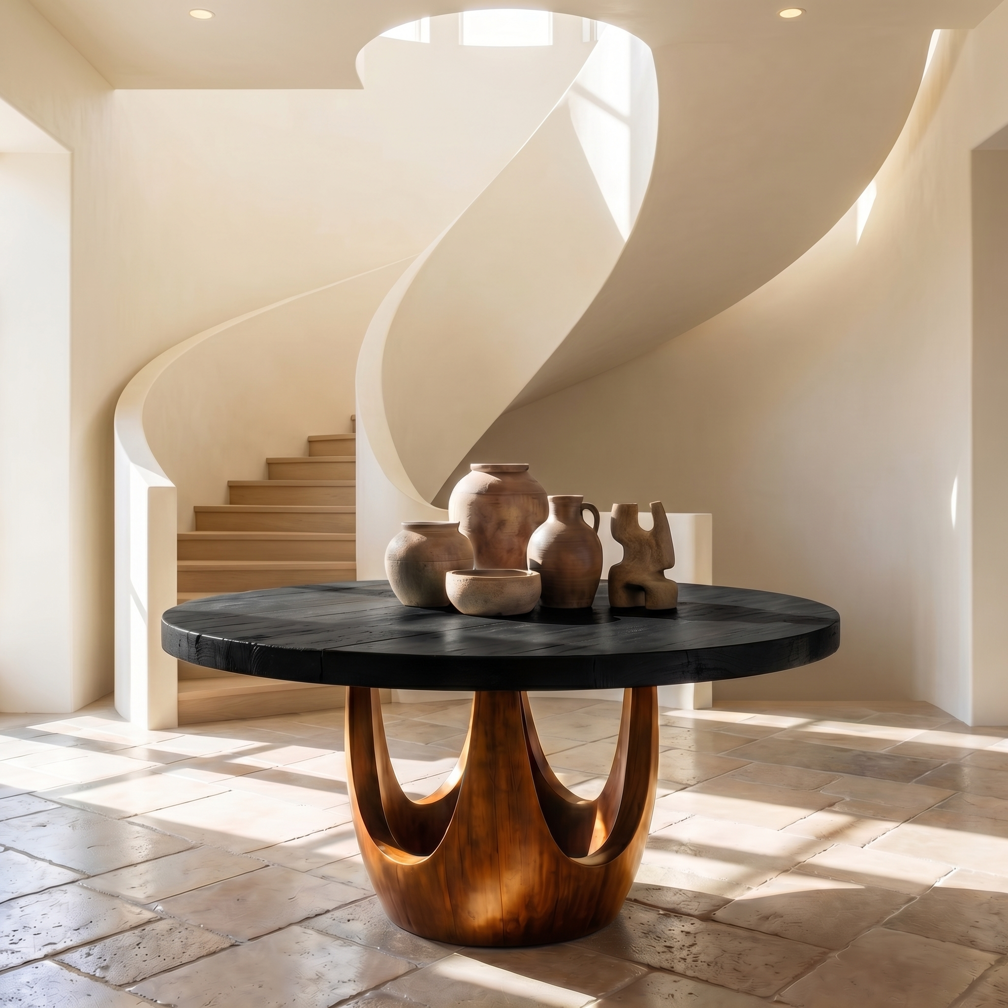 Modern Luxury Round Foyer Table For Entryway And Lobby
