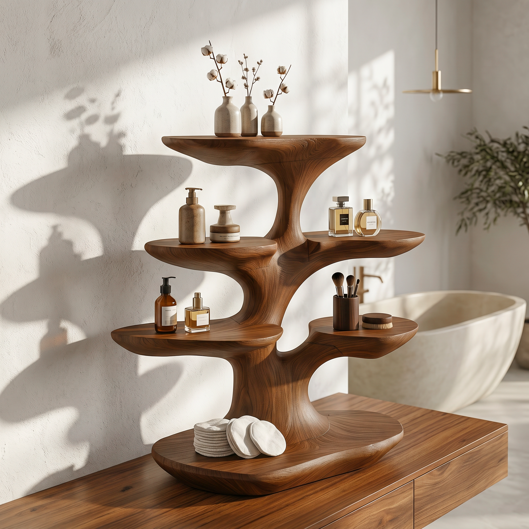 Bathroom Vanity Shelf With Multi Level Organizer Storage For Bathroom