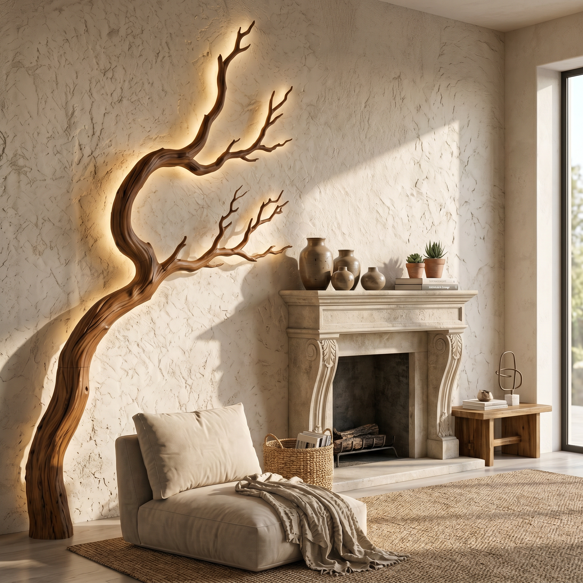 Organic Wall Decor Sculptural Tree For Living Room