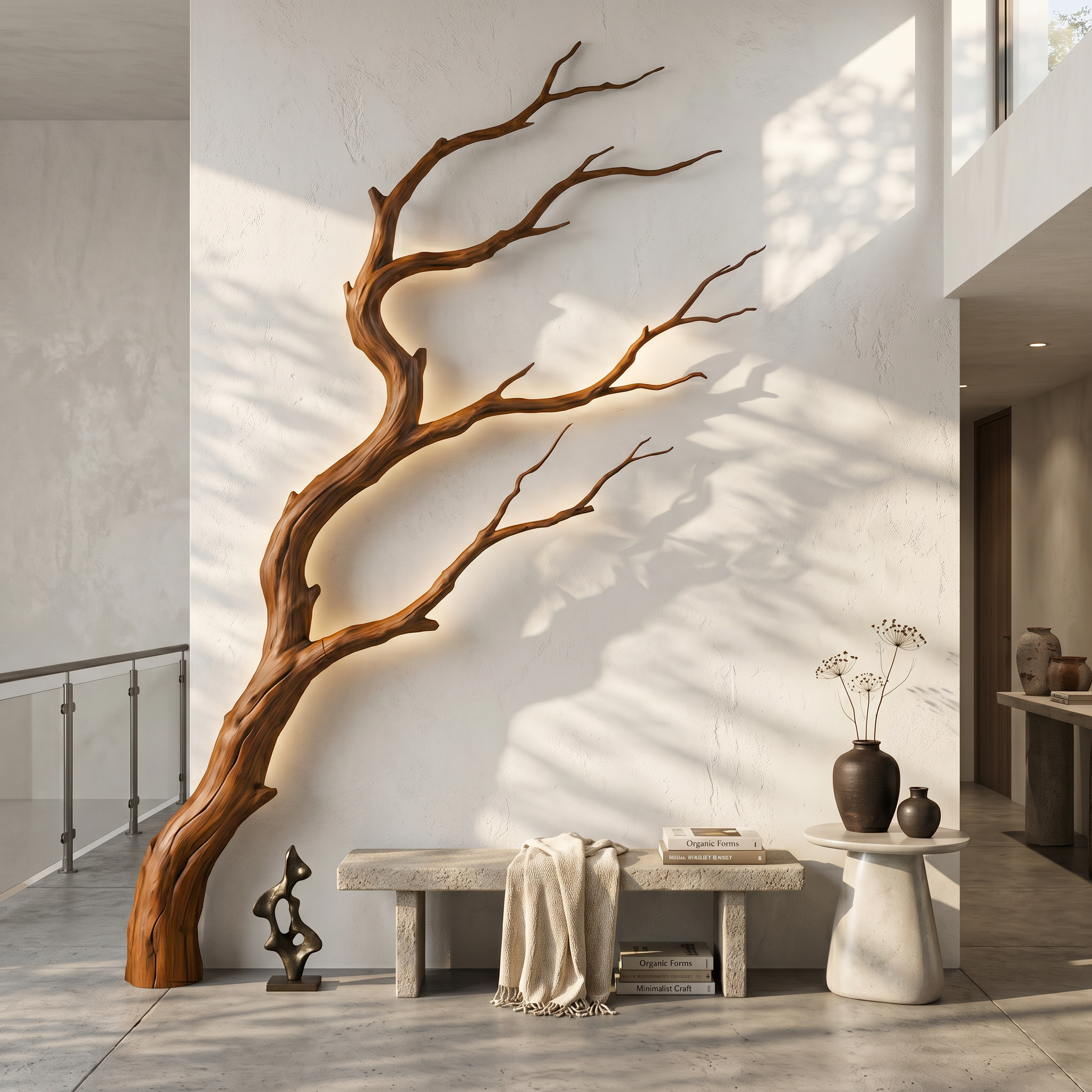 Organic Modern Wall Decor Sculptural Tree Branch For Entryway