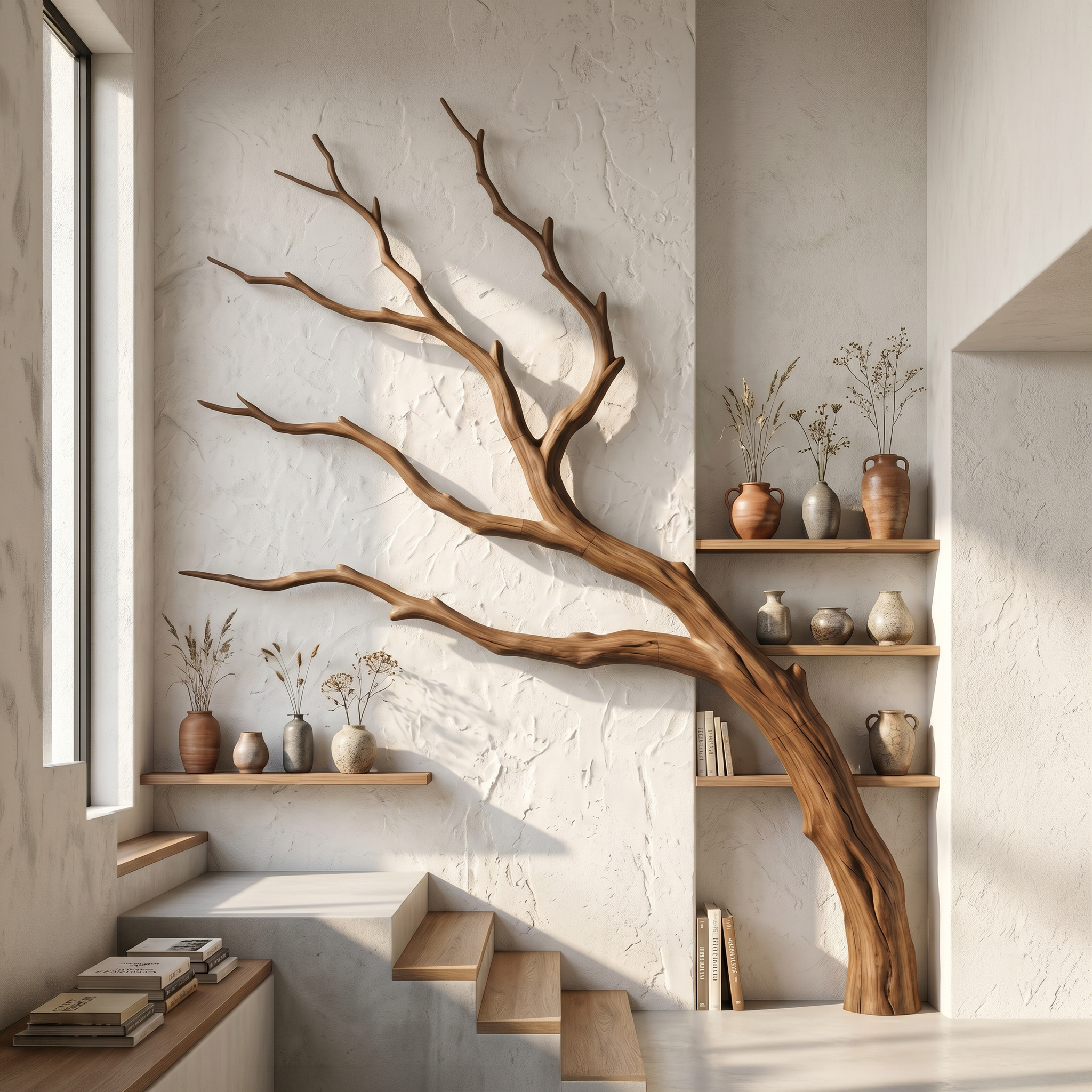 Contemporary Wall Decor Natural Tree Branch Form For Living Room