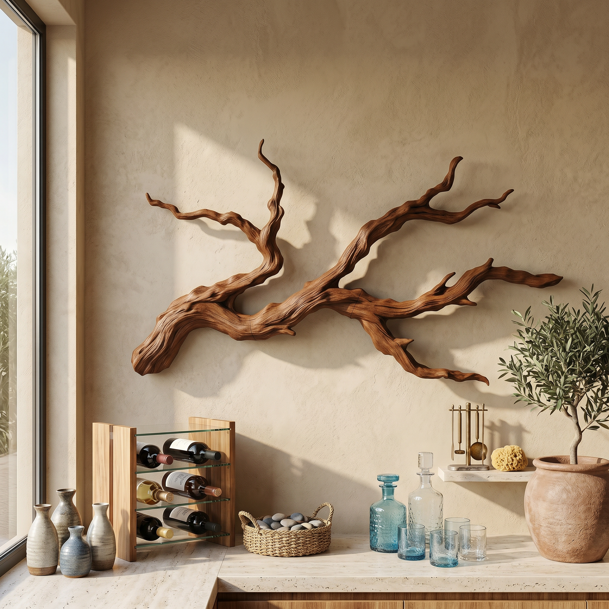 Handcrafted Branch Wall Decor Nature Inspired Sculpture For Living Room