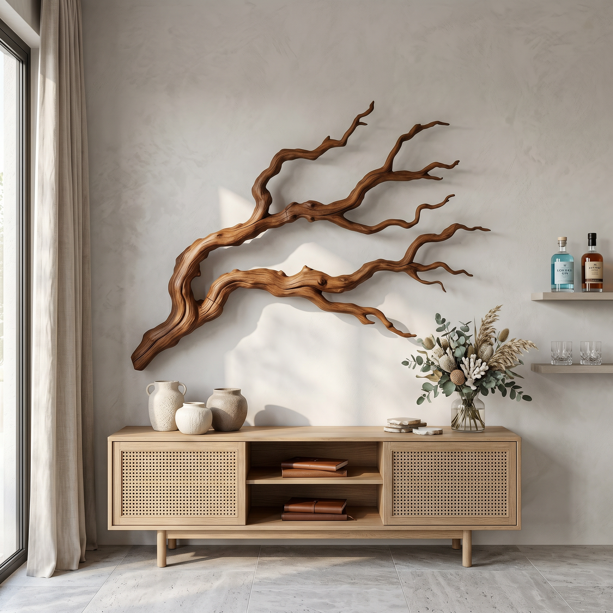 Nature Inspired Branch Wall Art Organic Sculptural Design For Living Room