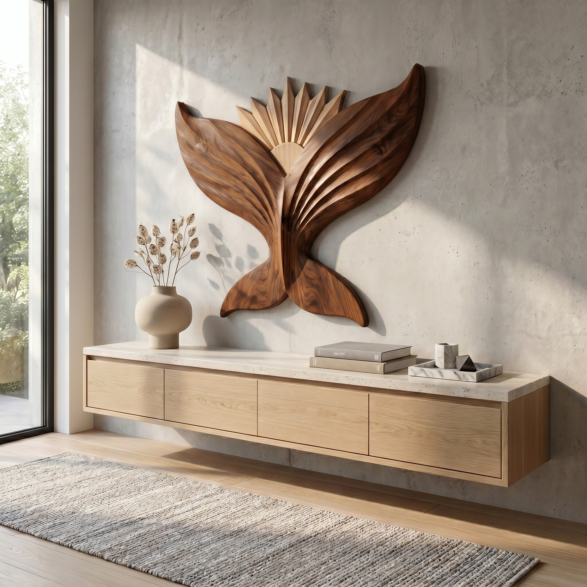Sculptural Eagle Wooden Wall Art For Living Room And Entryway