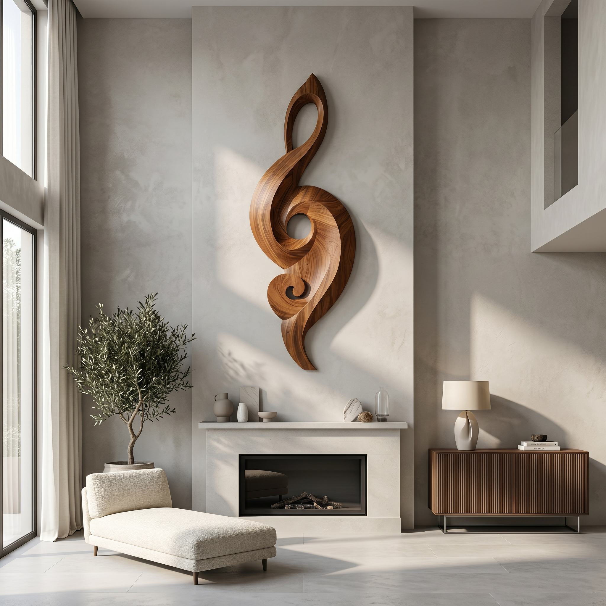 Minimalist Music Note Wooden Wall Art For Living Room