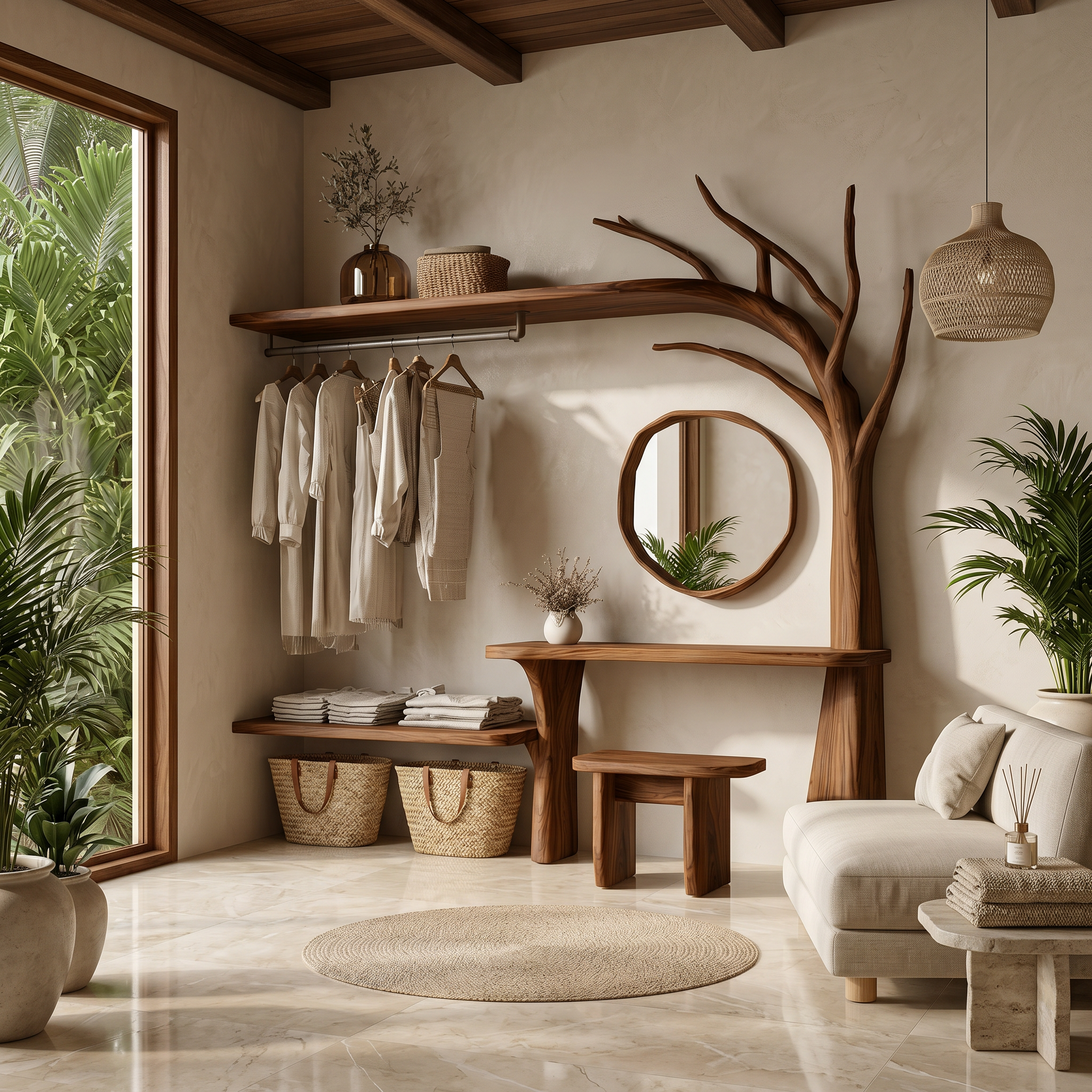 Organic Tree Coat Rack Wardrobe Vanity Bedroom And Dressing Room