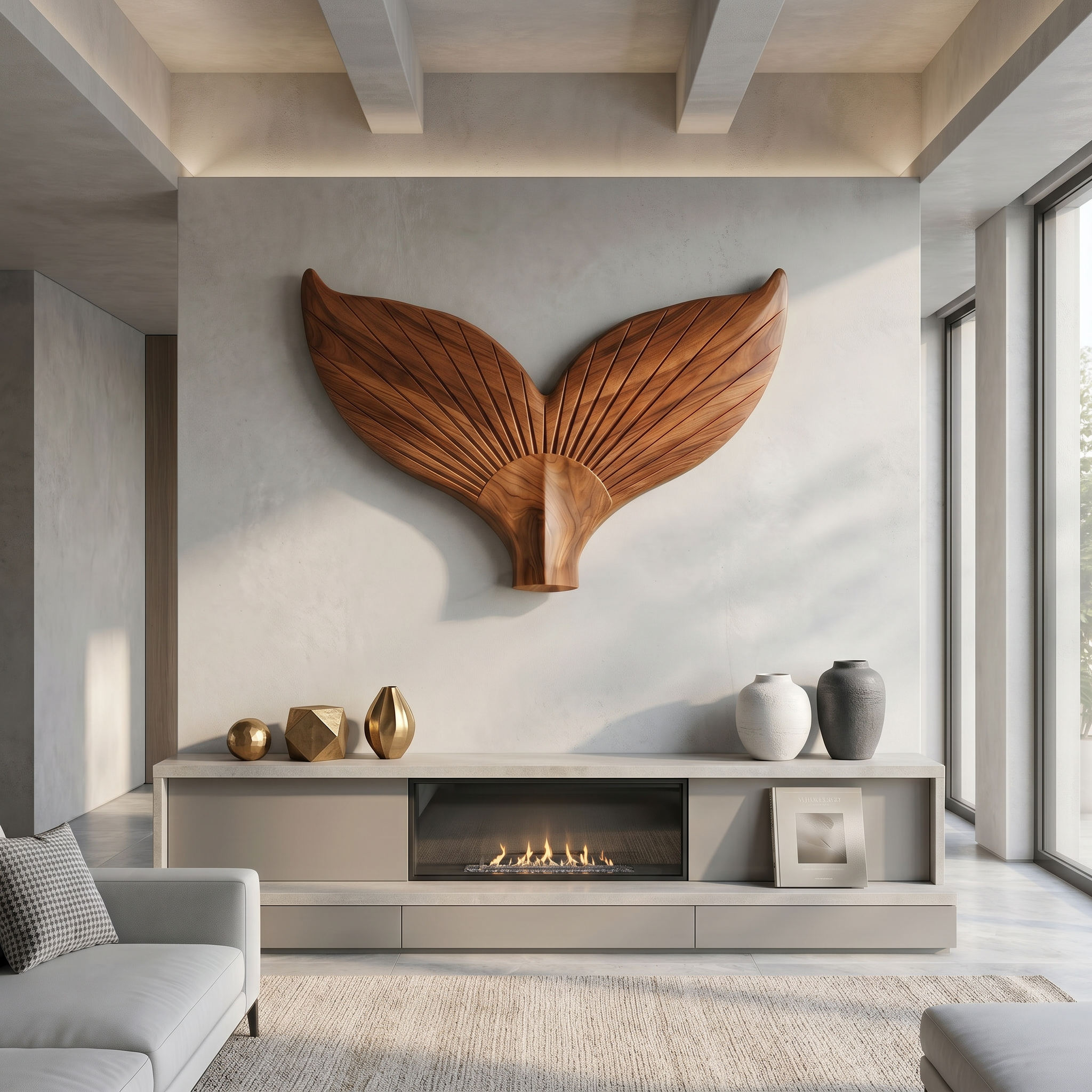 Angel Wings Wooden Wall Sculpture For Living Room And Entryway