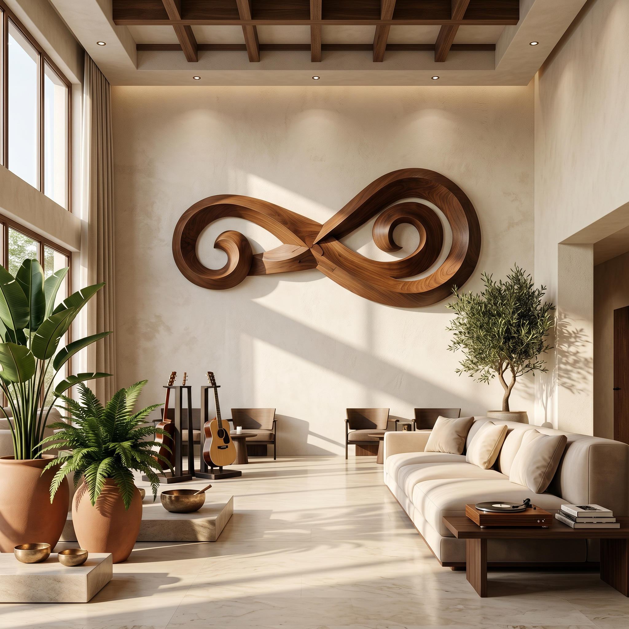 Infinity Music Note Wooden Wall Art For Entryway And Living Room