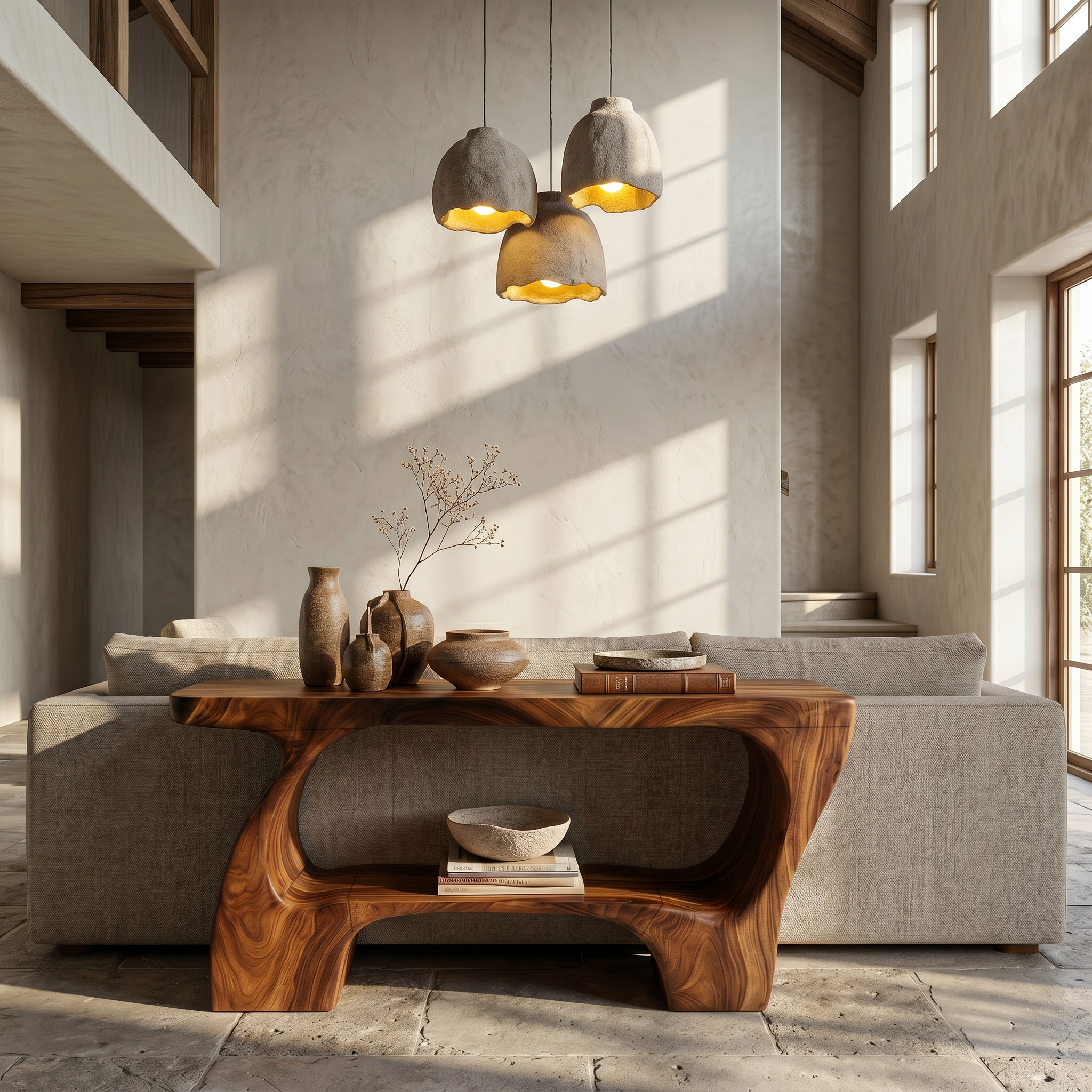 Contemporary Console Table With Artistic Open Structure For Living Room