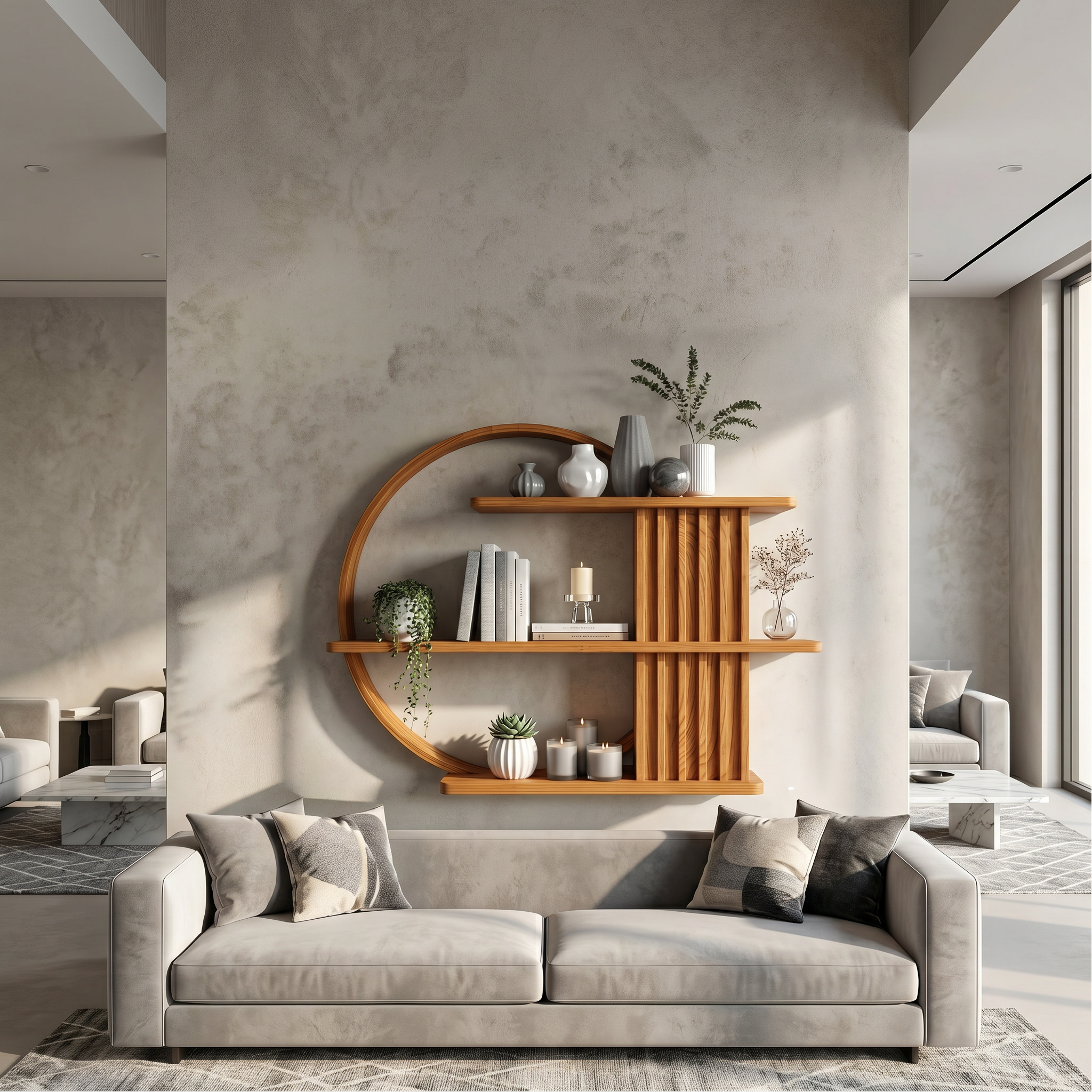 Japandi Minimal Display Shelf Living Room And Reading Room