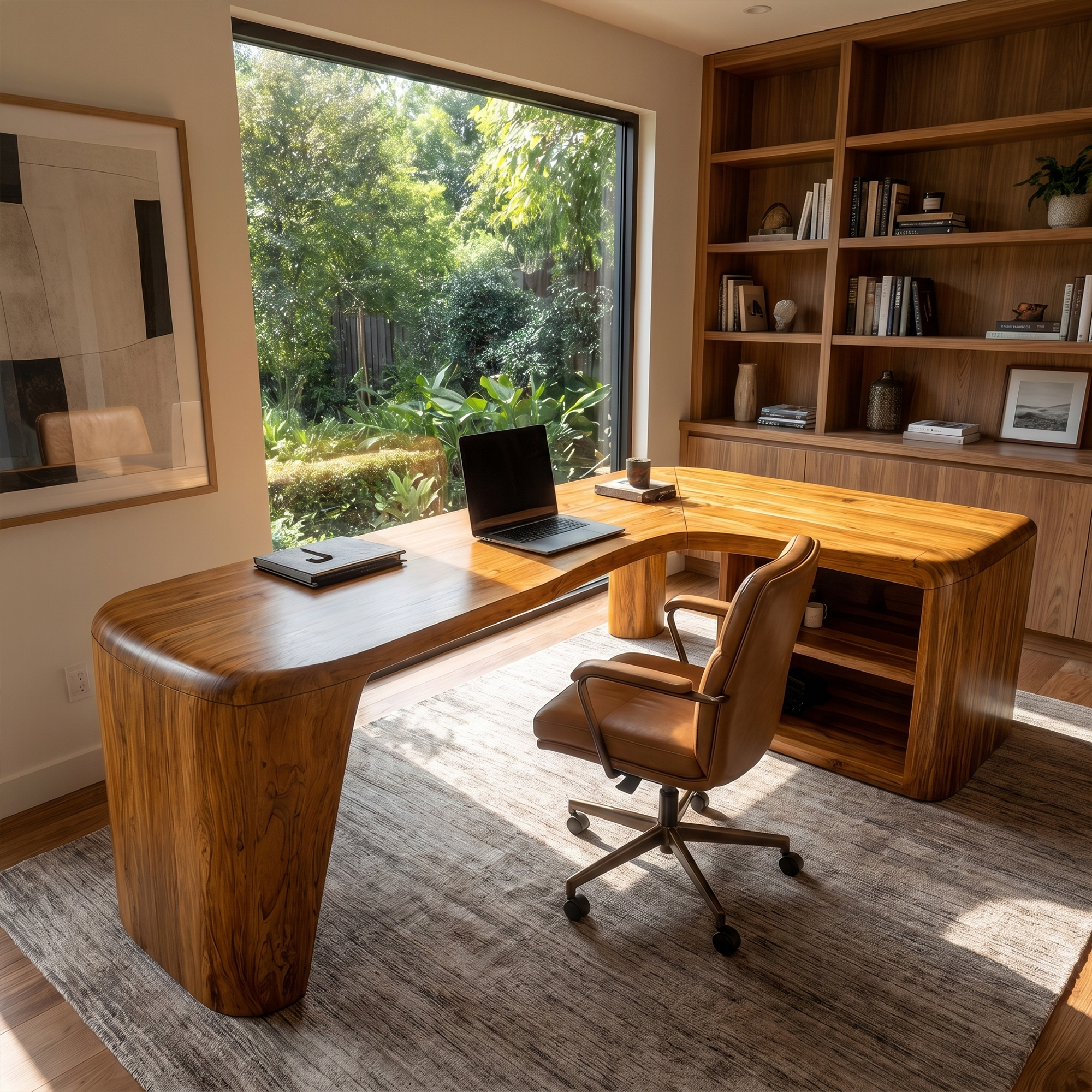 Organic Corner Desk Handcrafted Wood Design For Home Office