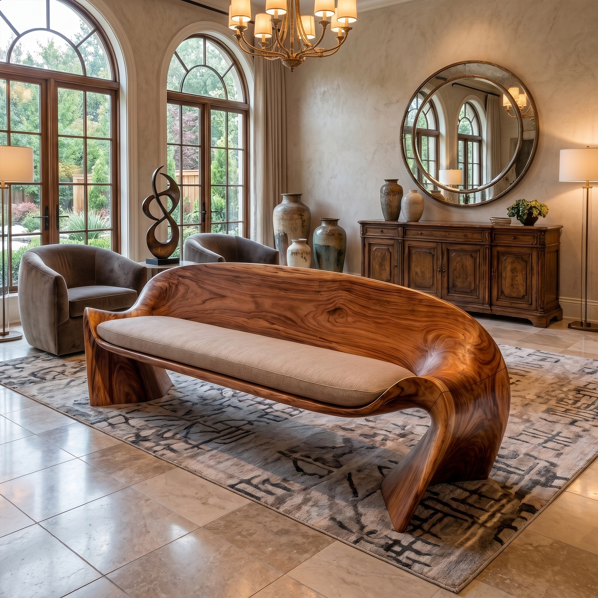 Rustic Sofa Nature Inspired Sculpture For Living Room